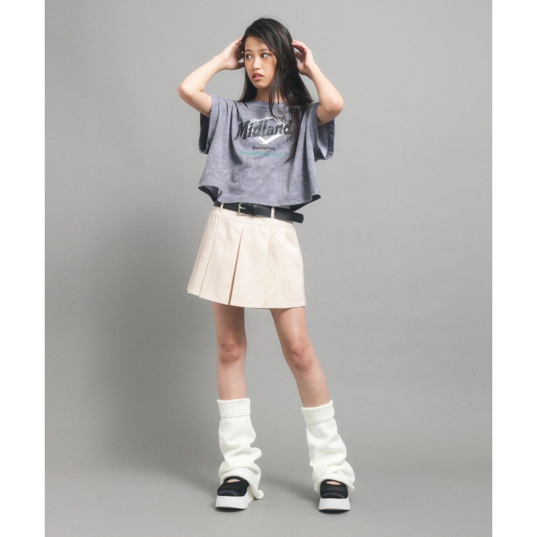 PINK-latte「【カラー追加/オールシーズン対応】ベルト付きプリーツスカート」|スカート|