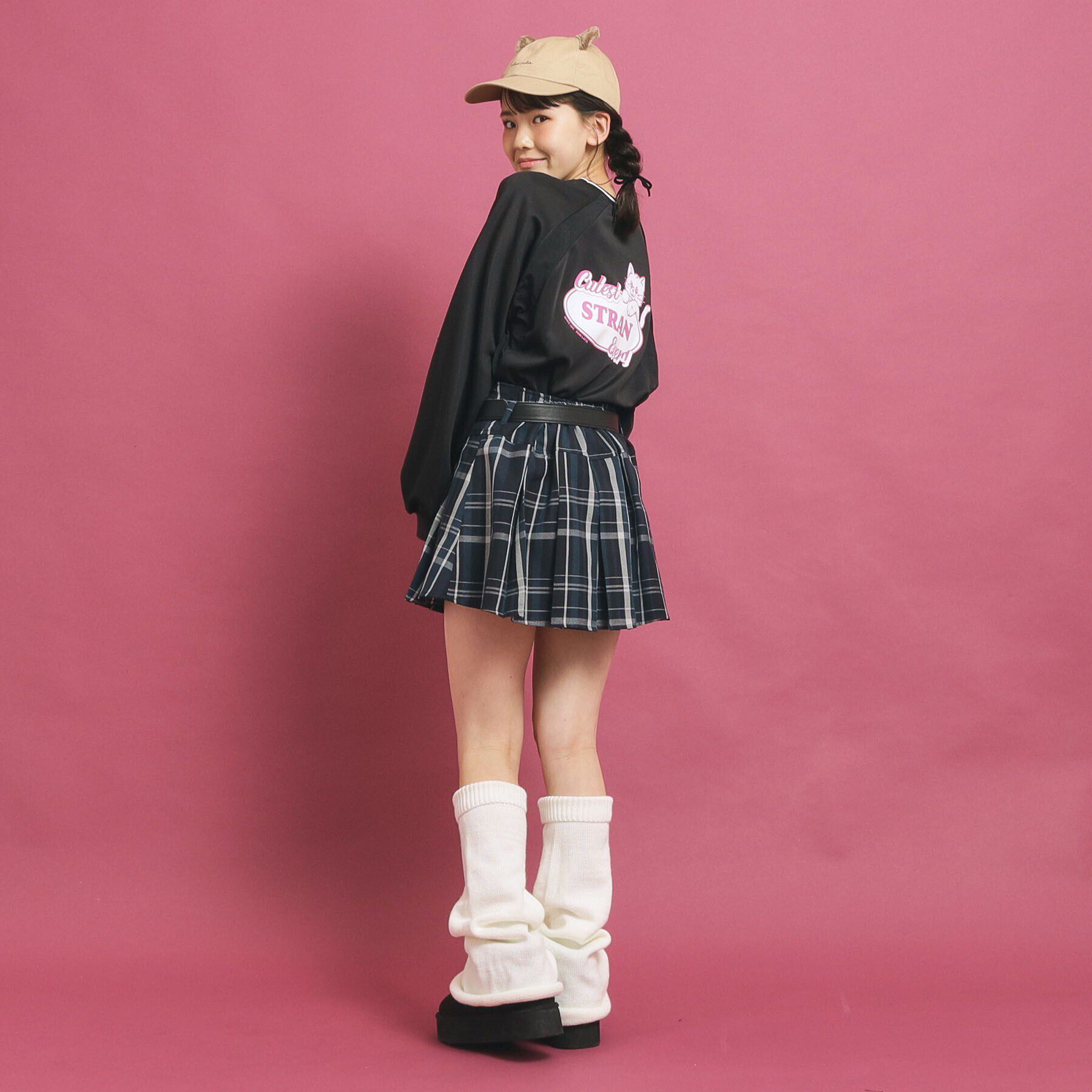 PINK-latte「チェック柄追加！ベルト付きプリーツスカート」|スカート|