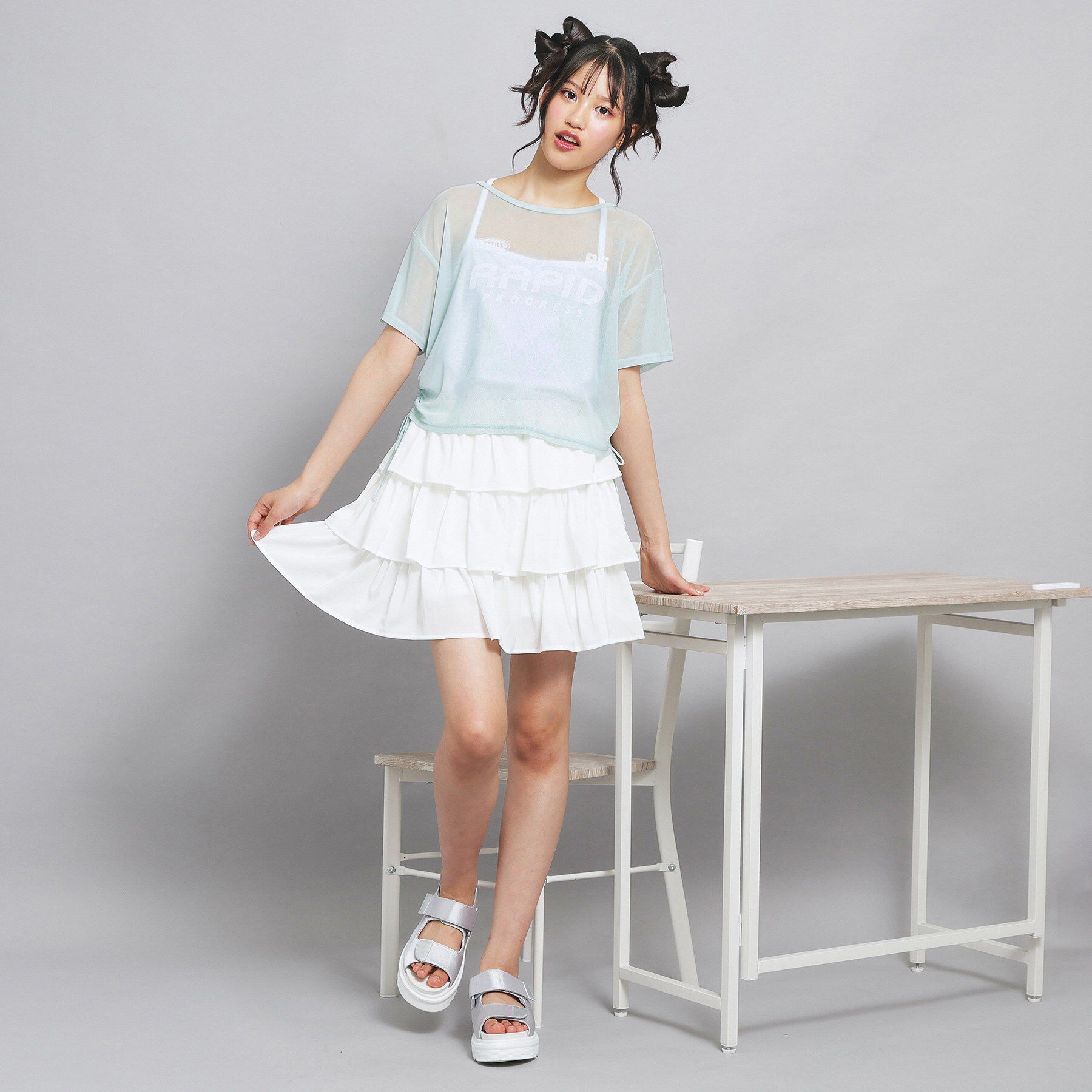 PINK-latte「【セットアイテム】シアードロストトップス＋キャミセット」|その他|