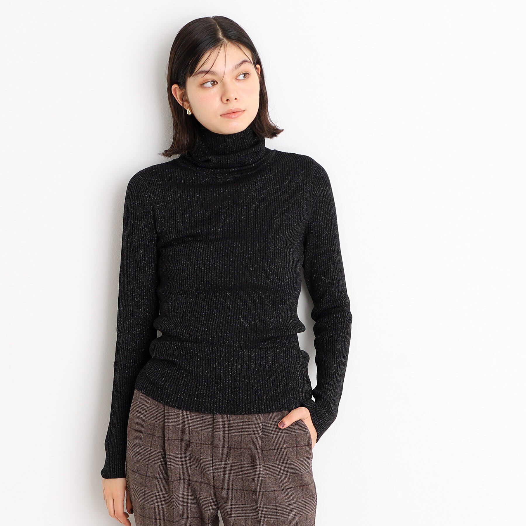 THE SHOP TK「【＠BAILA掲載】リブタートル/選べる8種類アソート8/洗える」|ニット・セーター|ラメ&times;ブラック(41