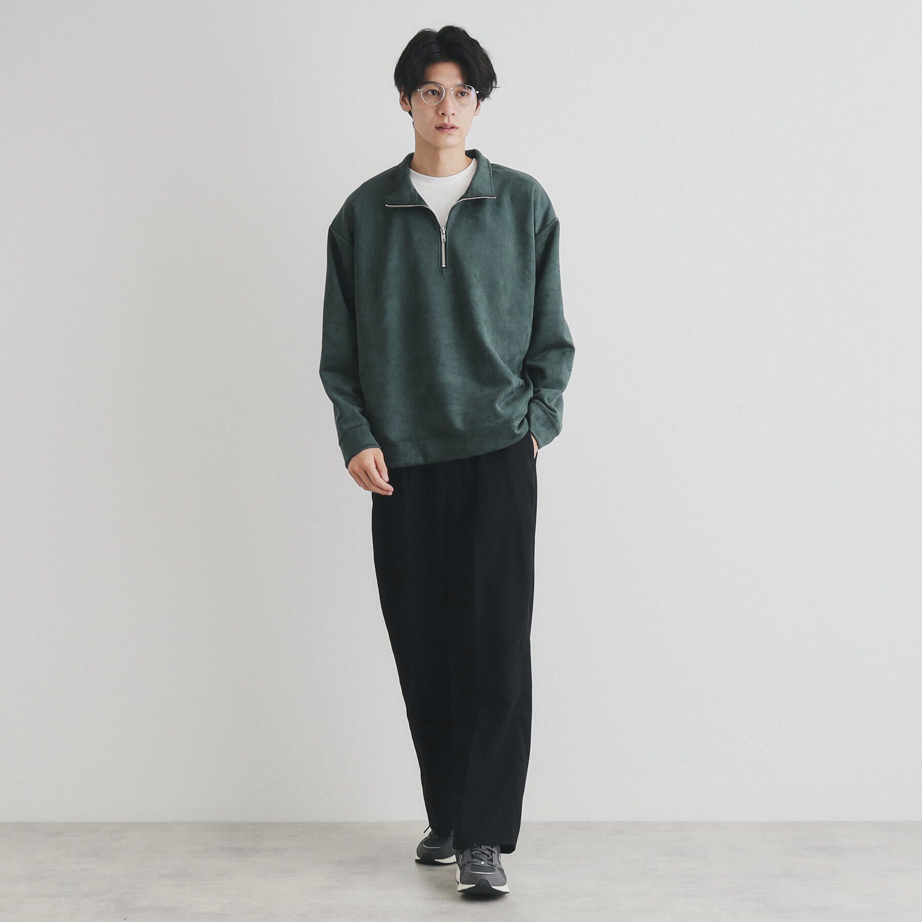 THE SHOP TK「スウェードライクハーフジッププルオーバー」|Tシャツ・カットソー|