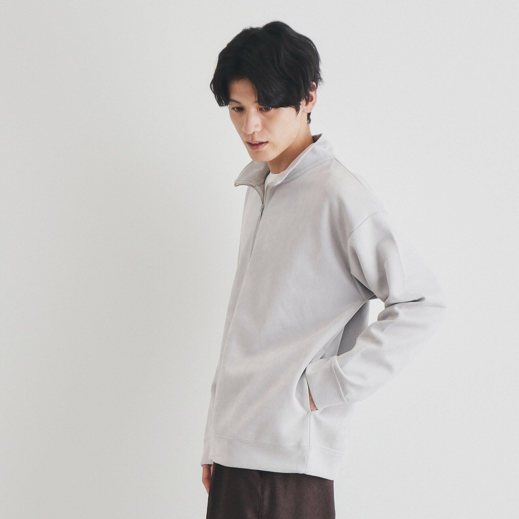 THE SHOP TK「スウェードライクハーフジッププルオーバー」|Tシャツ・カットソー|