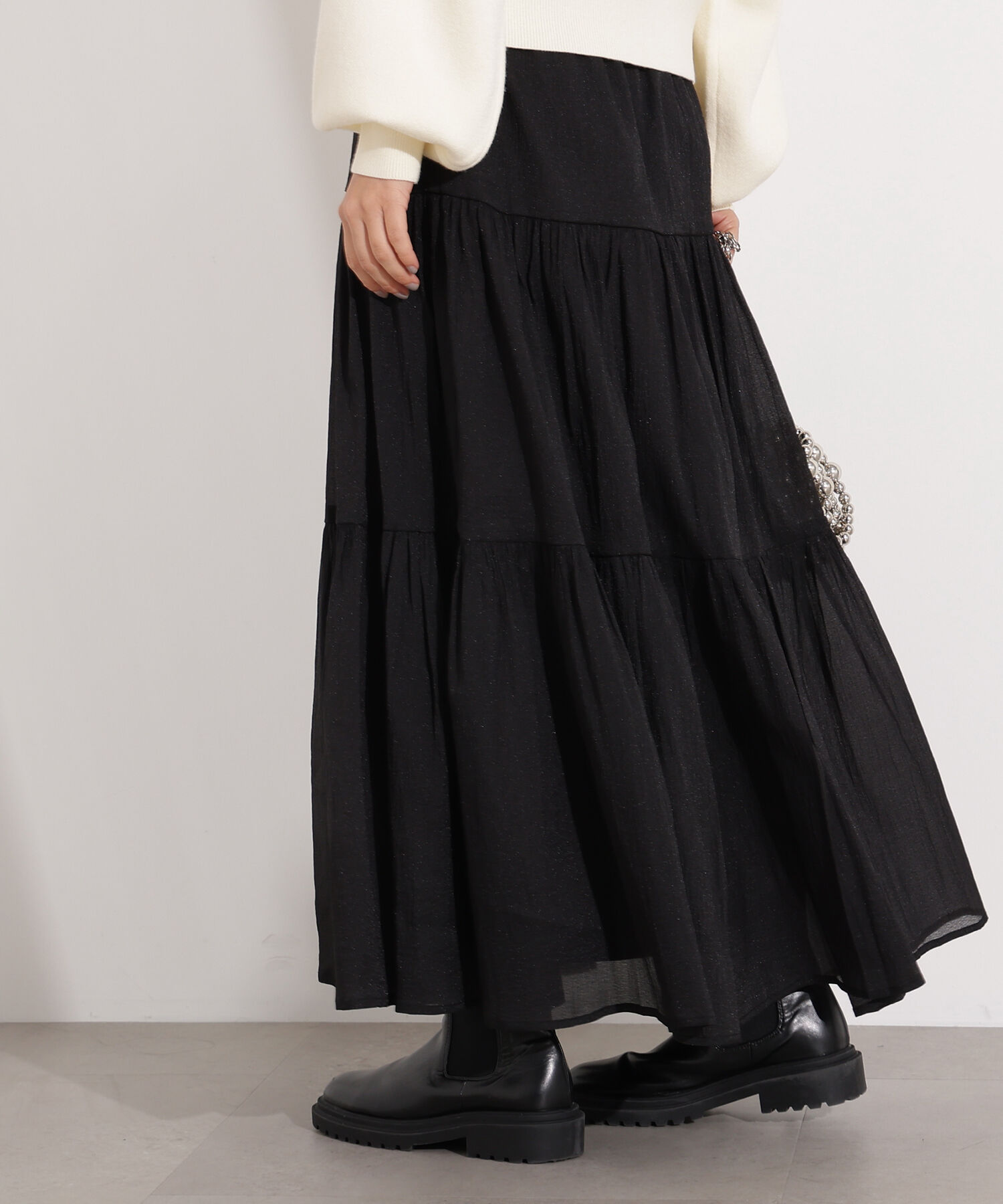  「オーガンジーティアードスカート」|スカート|