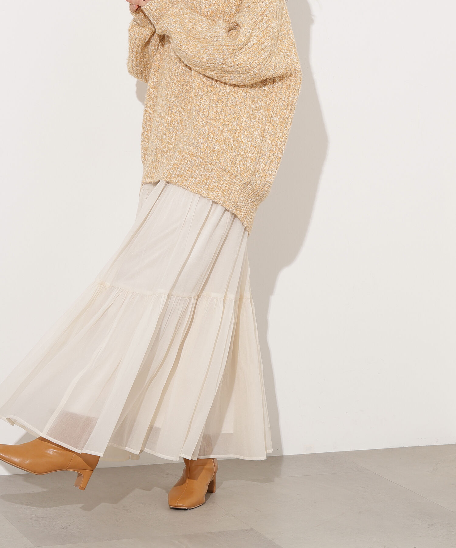  「オーガンジーティアードスカート」|スカート|