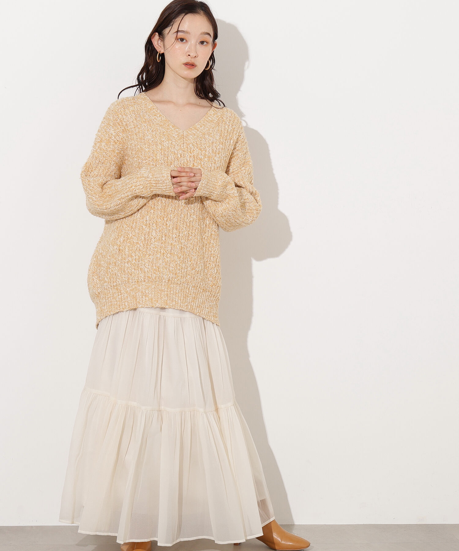  「オーガンジーティアードスカート」|スカート|