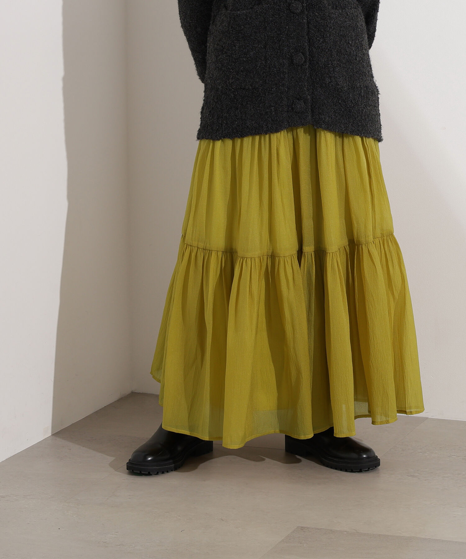  「オーガンジーティアードスカート」|スカート|