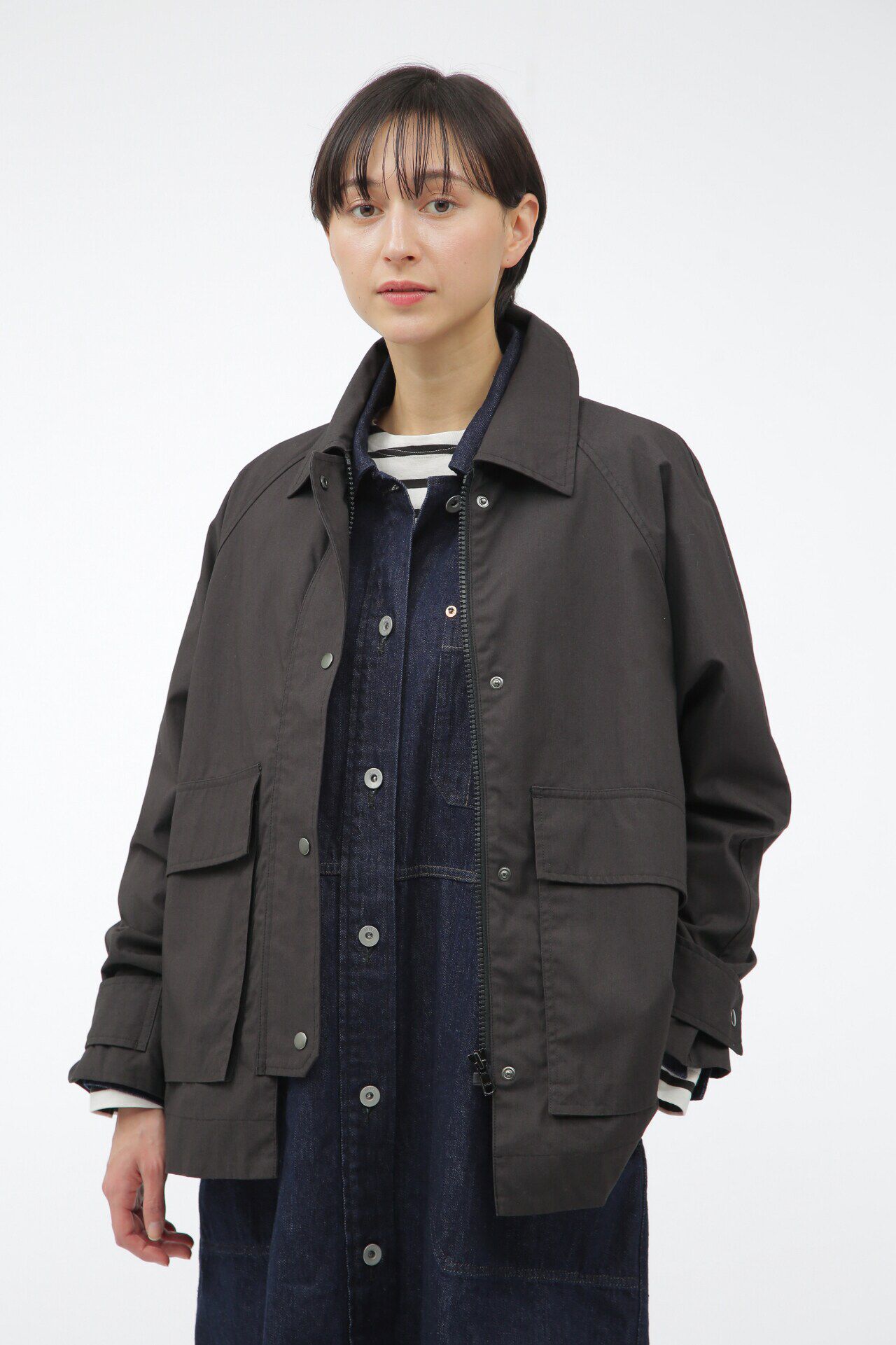 MHL.「COTTON CORDURA PLAINWEAVE」|ブルゾン・スタジャン|DARK BROWN2