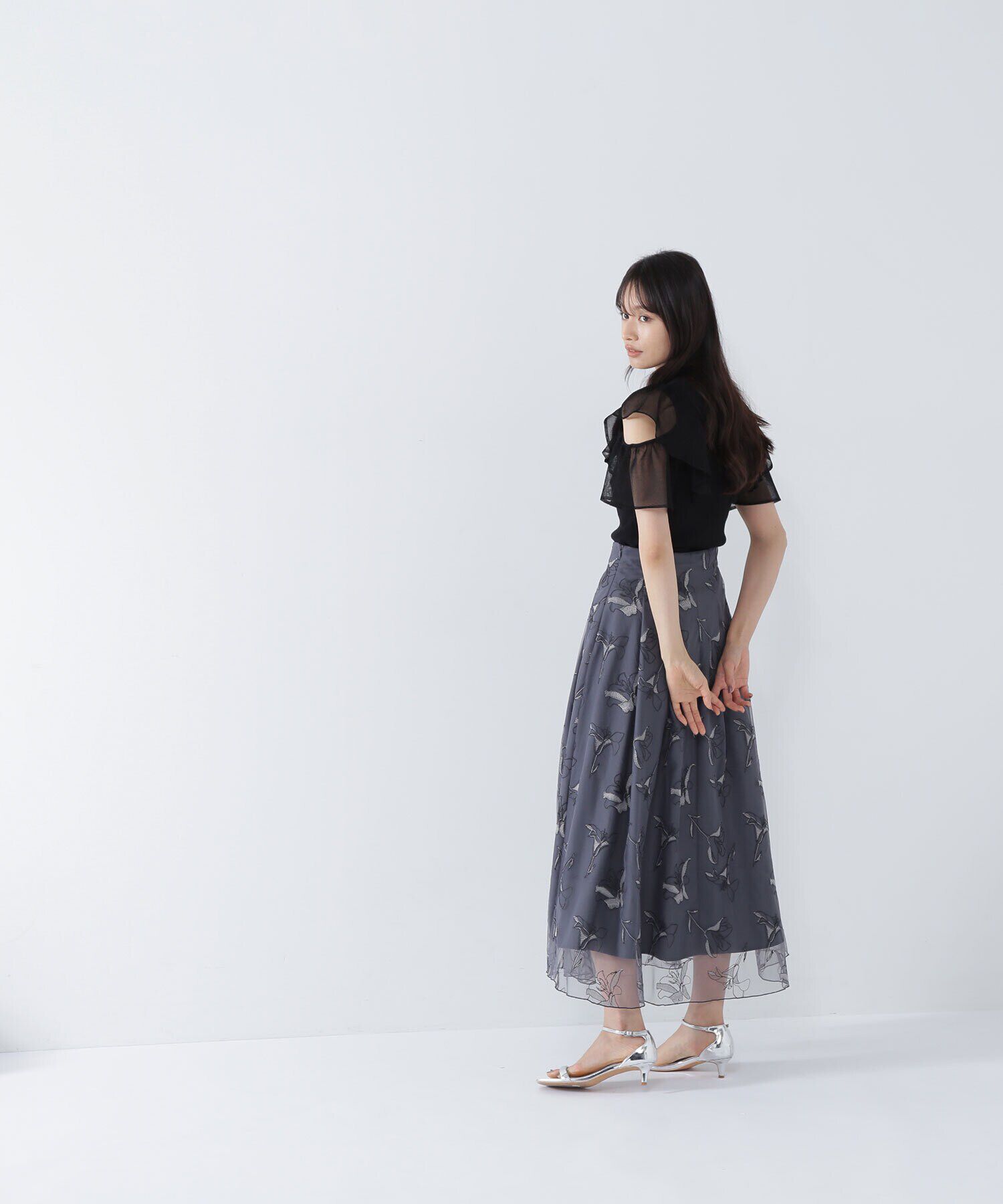  「ラッフルシアースリーブニット」|ニット・セーター|