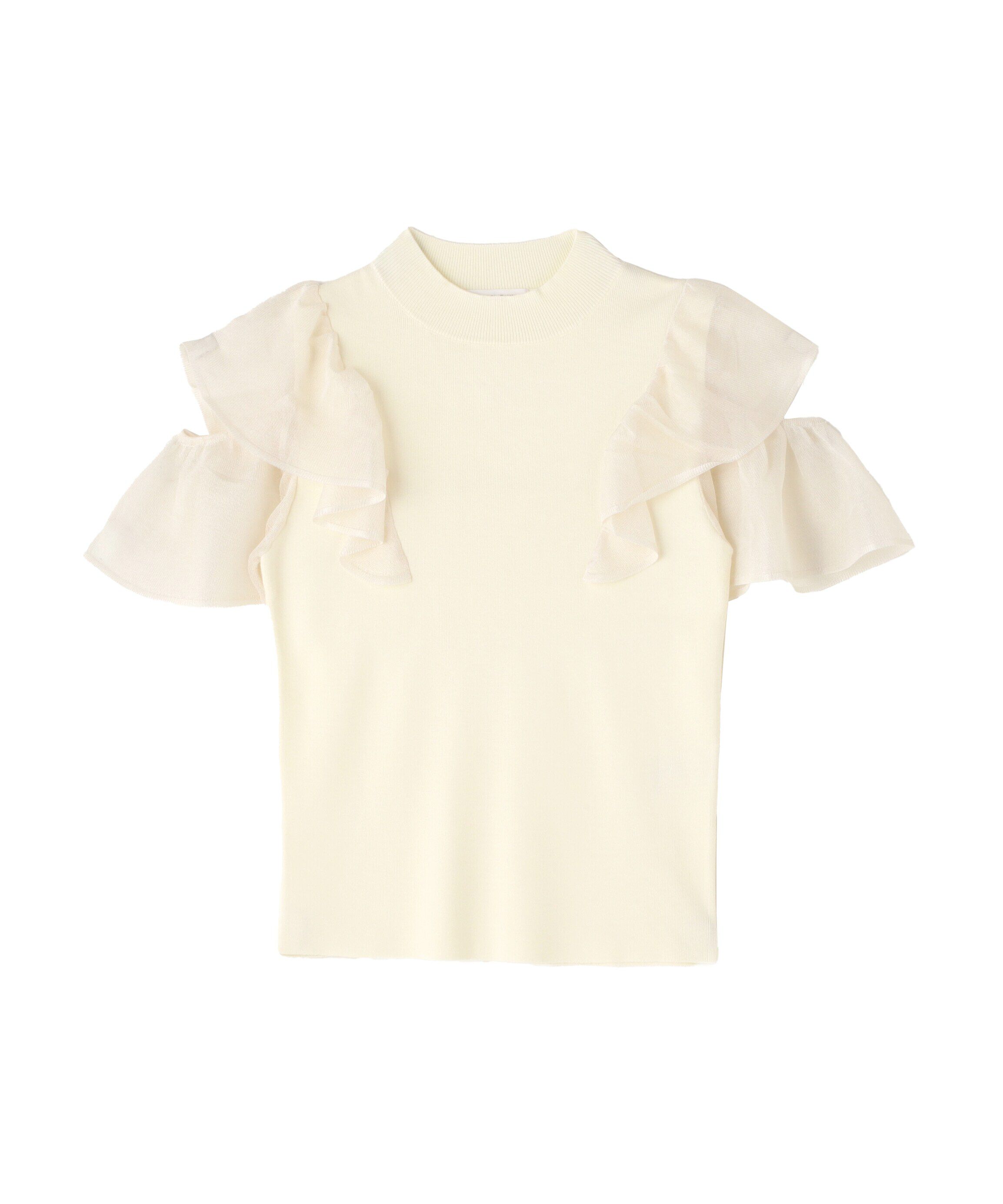  「ラッフルシアースリーブニット」|ニット・セーター|