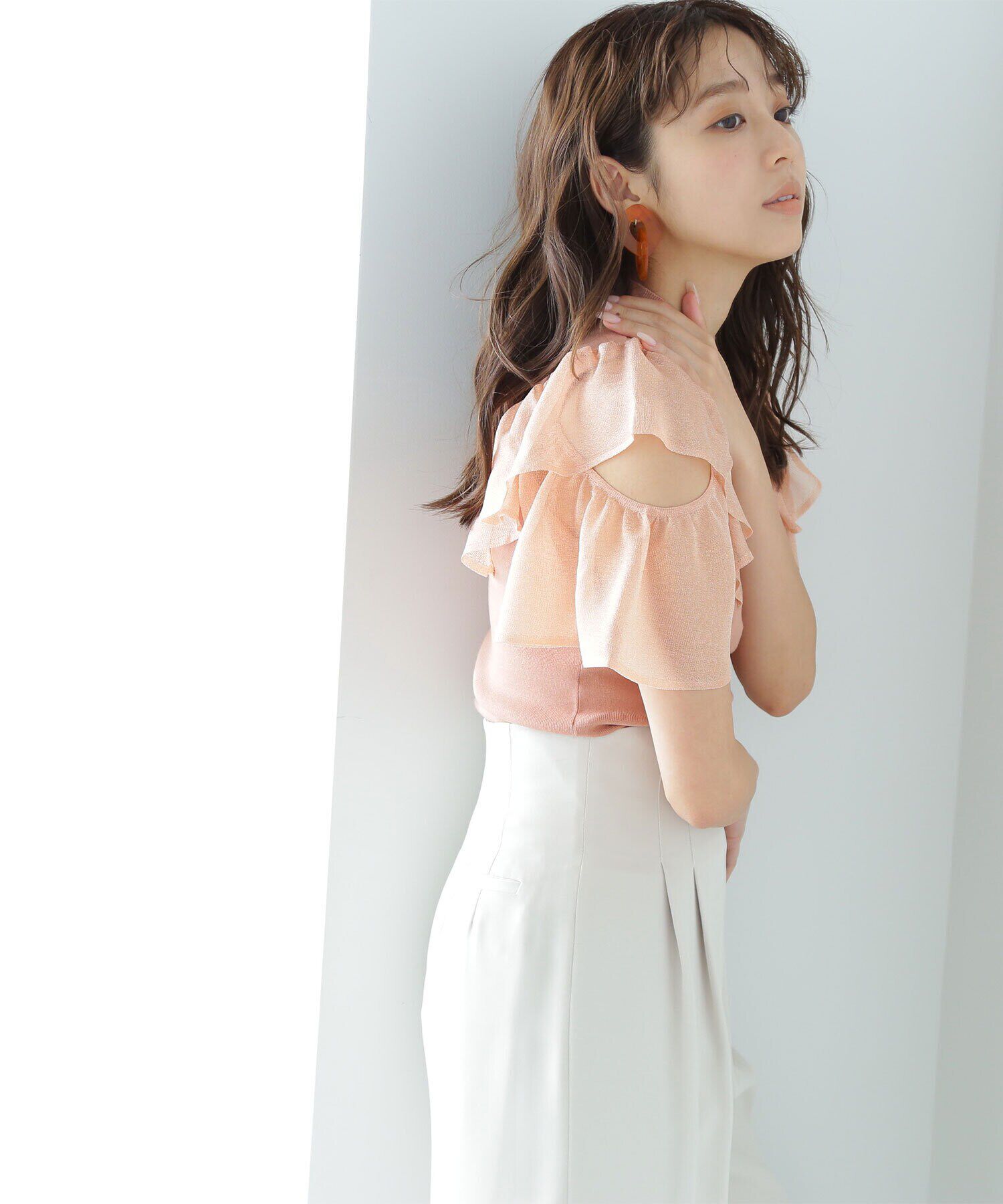  「ラッフルシアースリーブニット」|ニット・セーター|