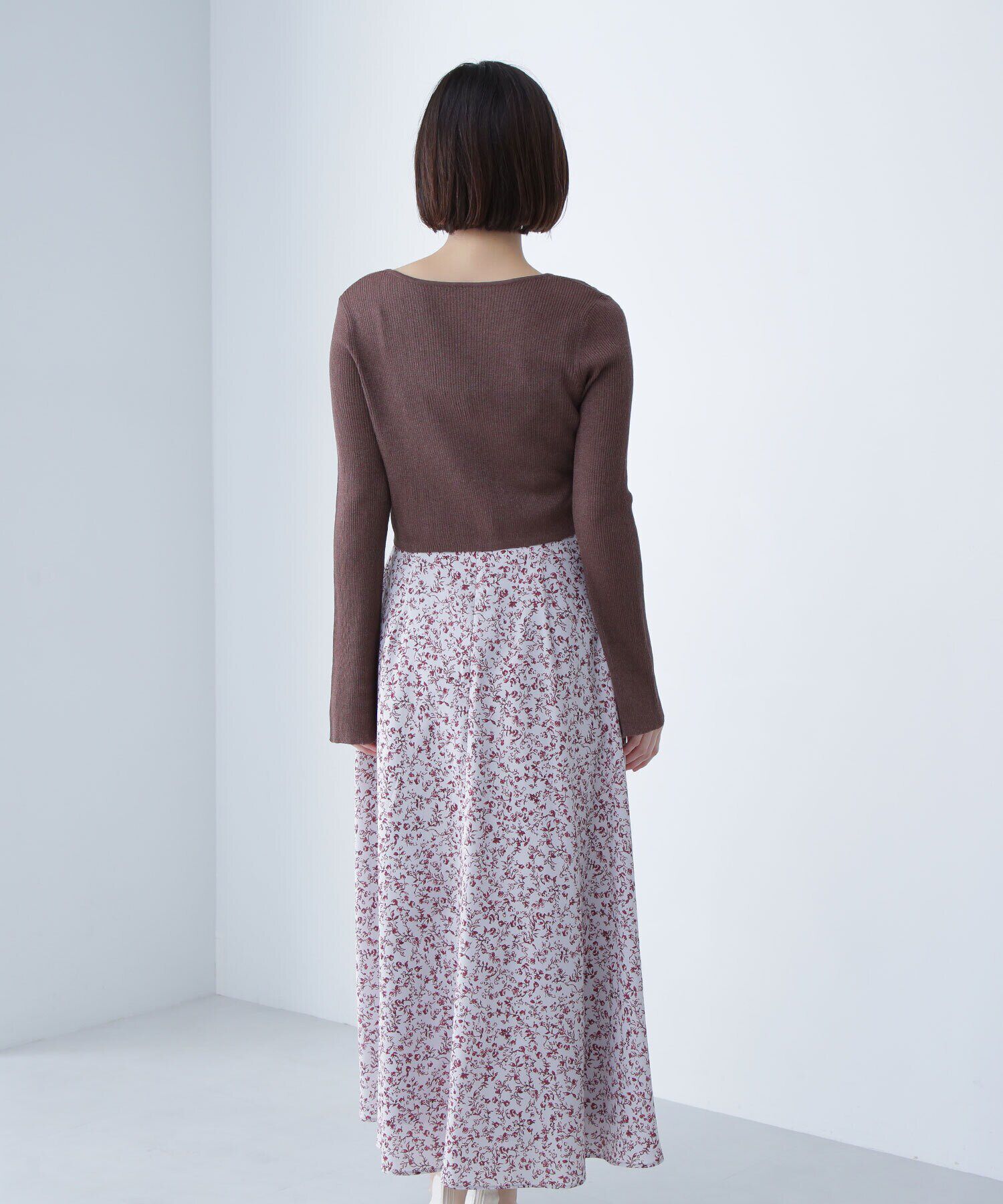  「シアーカーデ＆プリントキャミワンピース」|ワンピース|