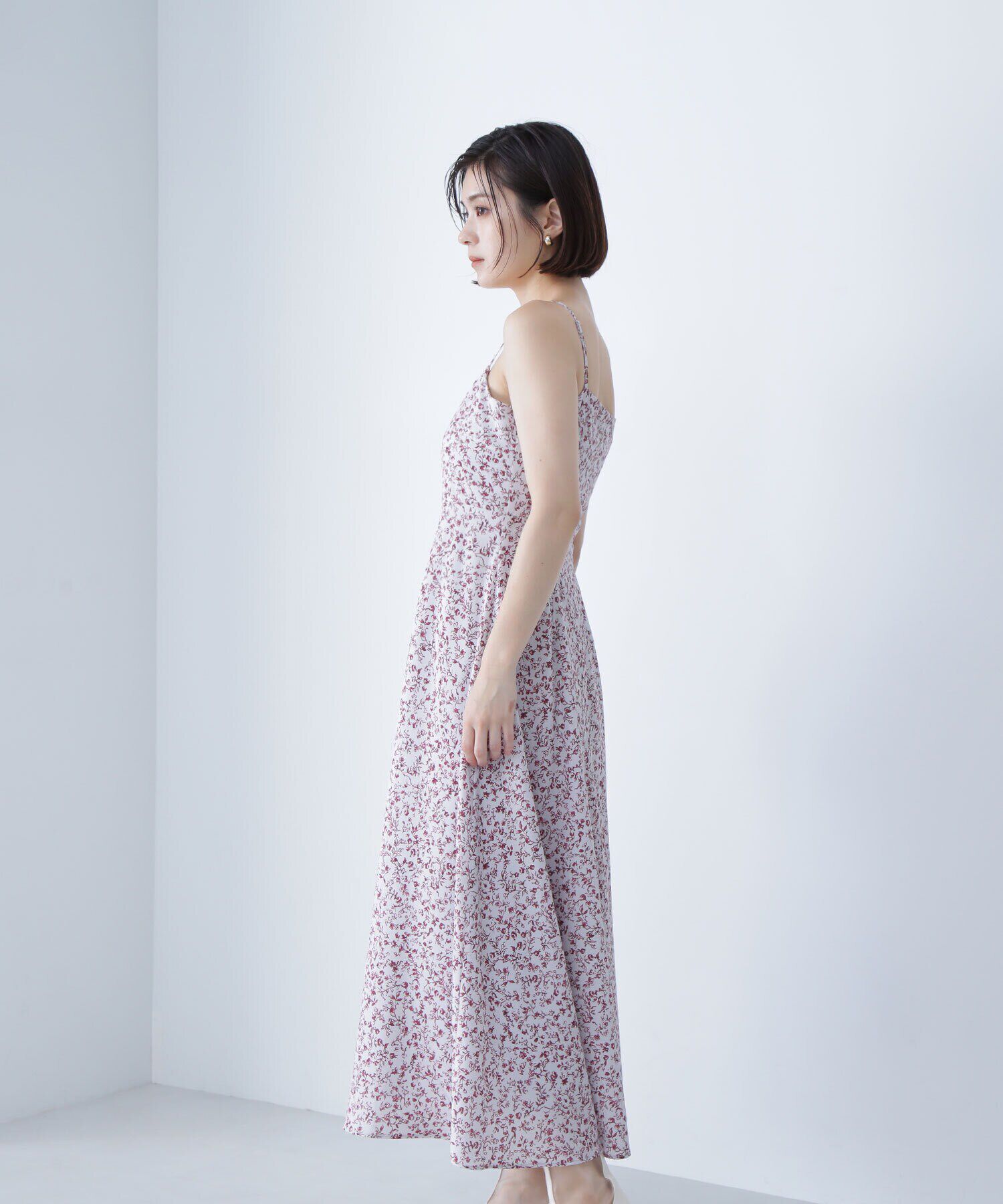  「シアーカーデ＆プリントキャミワンピース」|ワンピース|