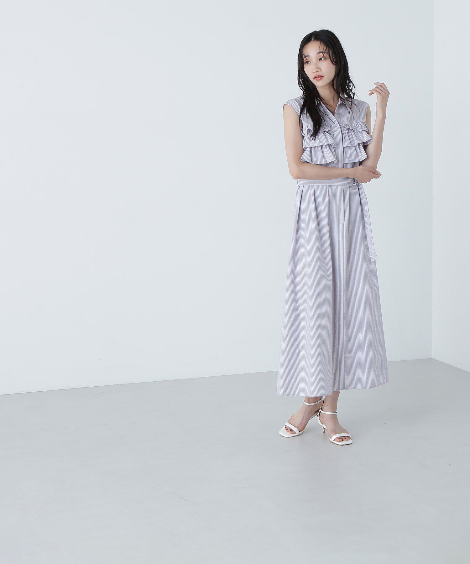  「ベルテッドフリルシャツワンピース」|ワンピース|グレーストラ 2