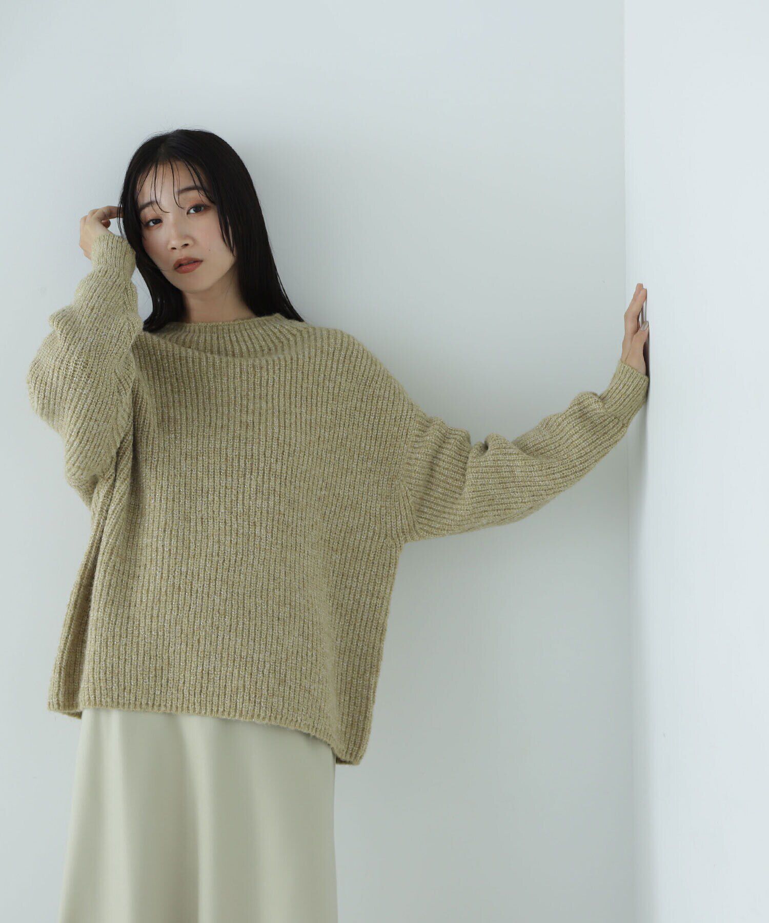  「ボトルネックラメニット」|ニット・セーター|