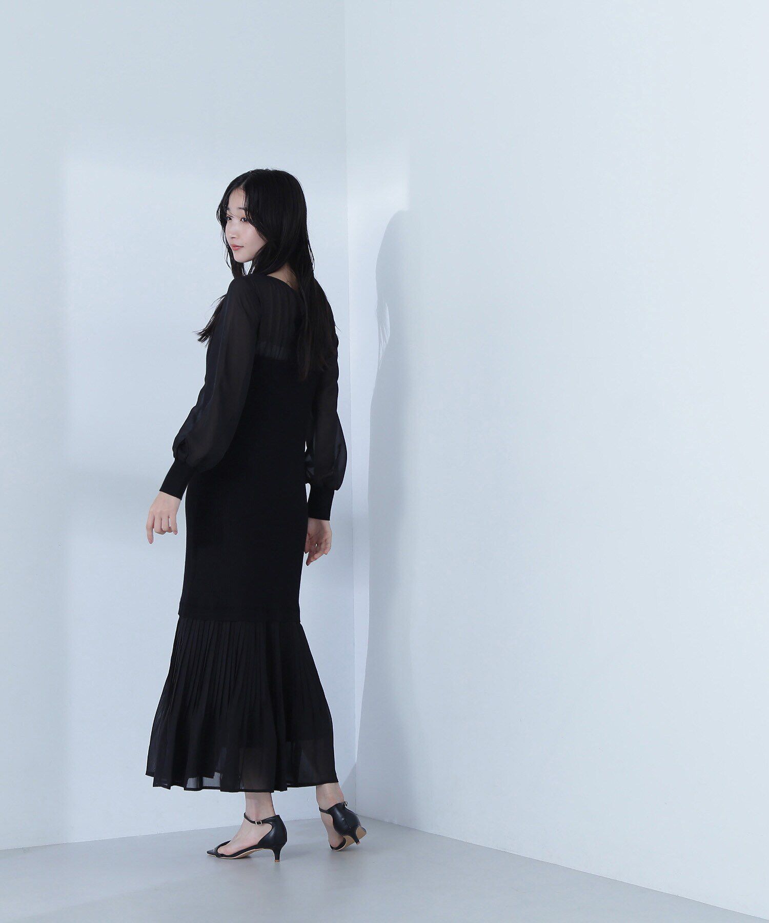  「シアードッキングナローニットワンピース」|ワンピース|