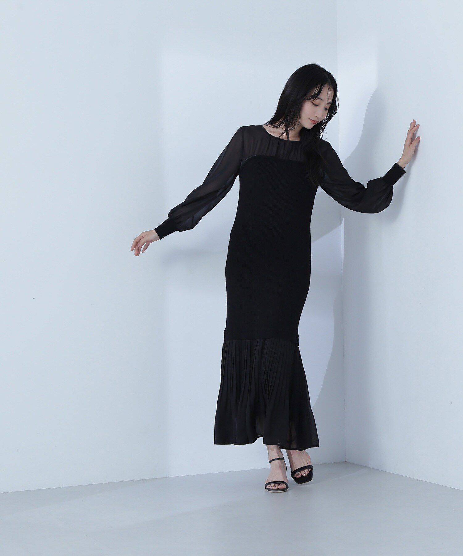  「シアードッキングナローニットワンピース」|ワンピース|