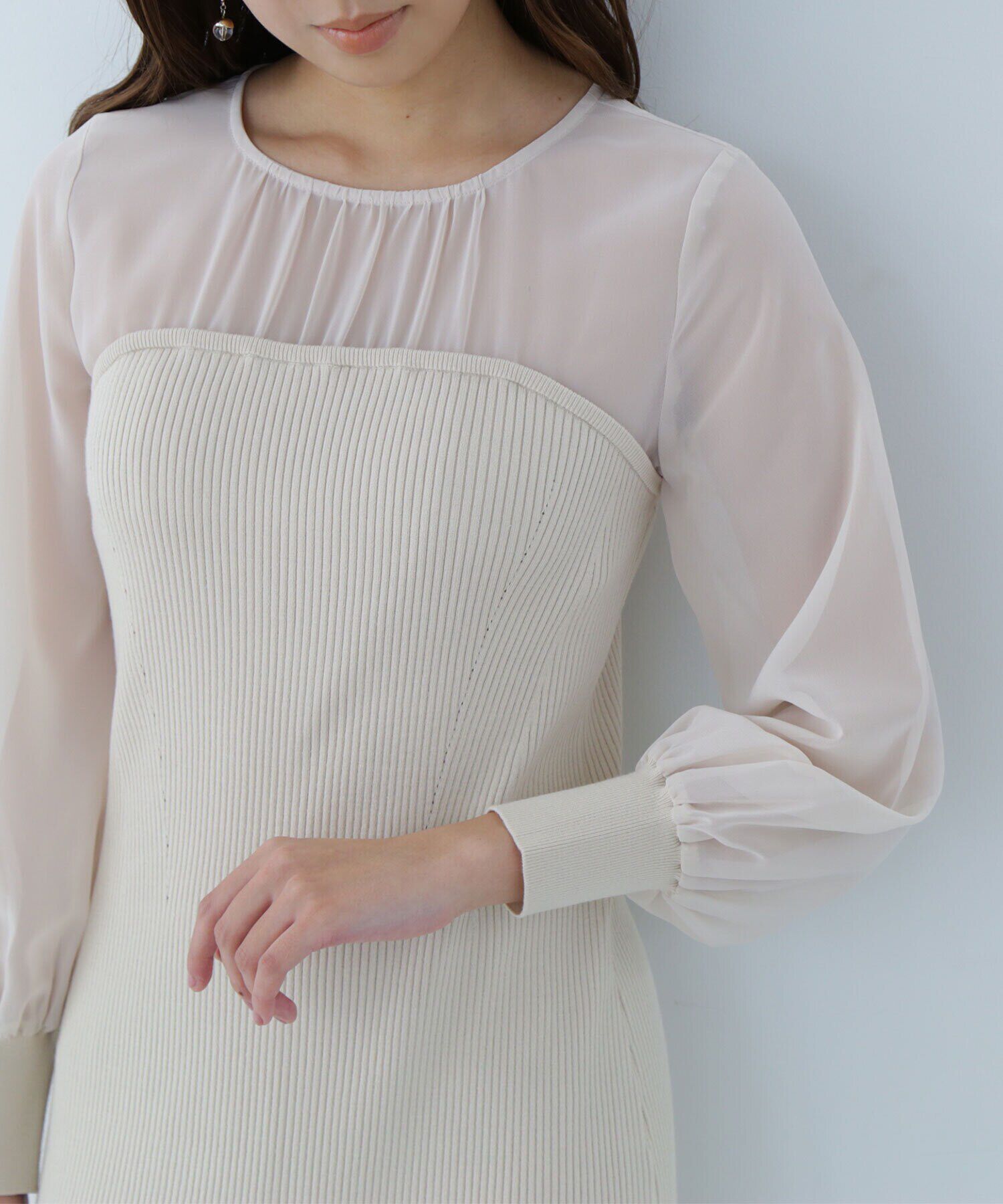  「シアードッキングナローニットワンピース」|ワンピース|