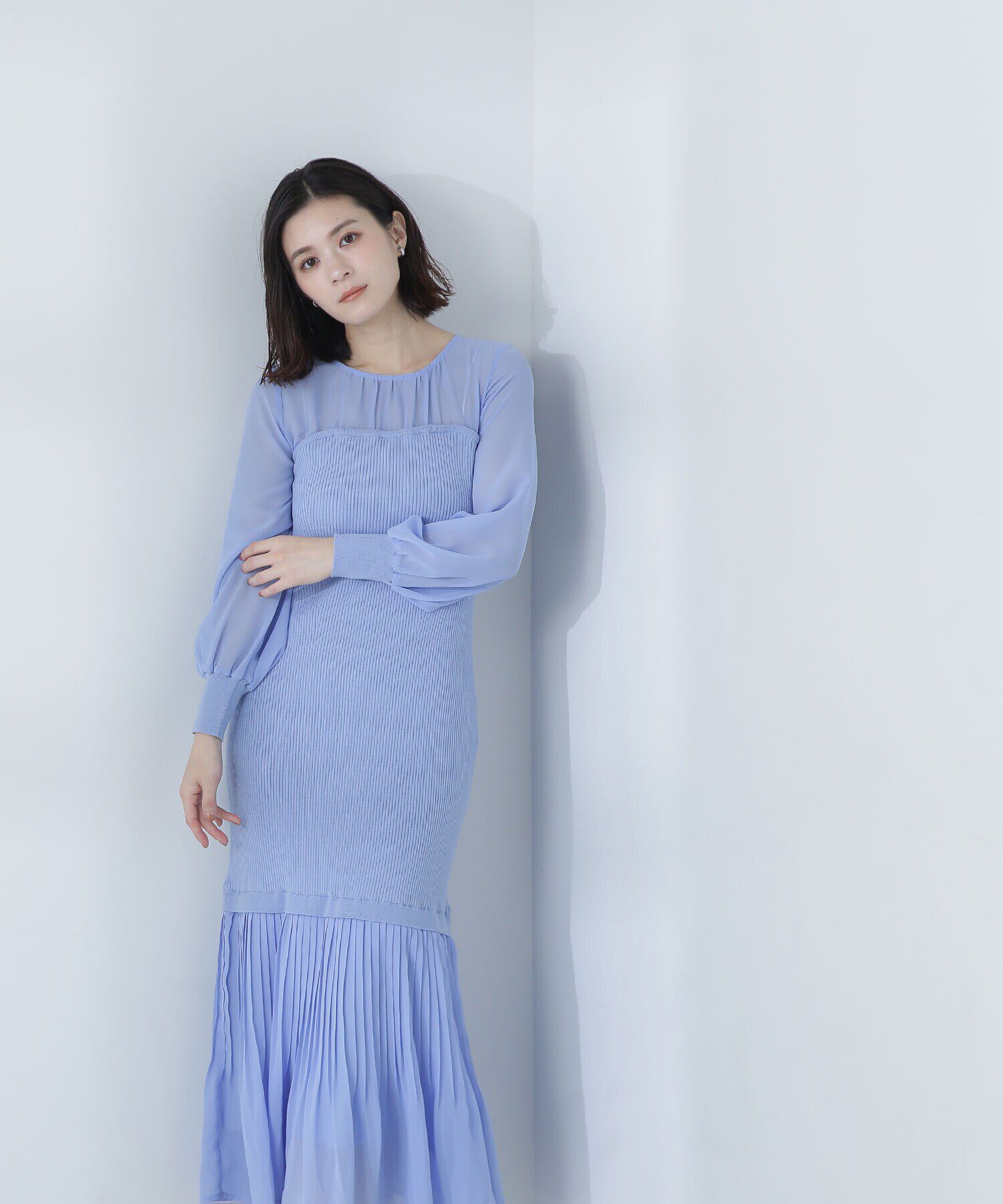  「シアードッキングナローニットワンピース」|ワンピース|