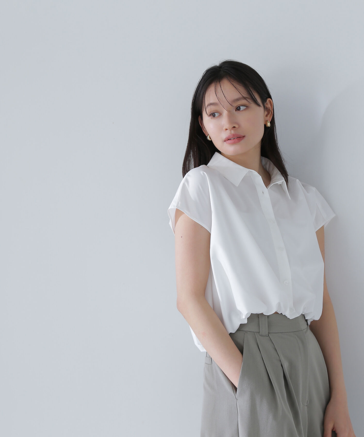  「クロップドドルマンシャツ」|シャツ・ブラウス|オフ1