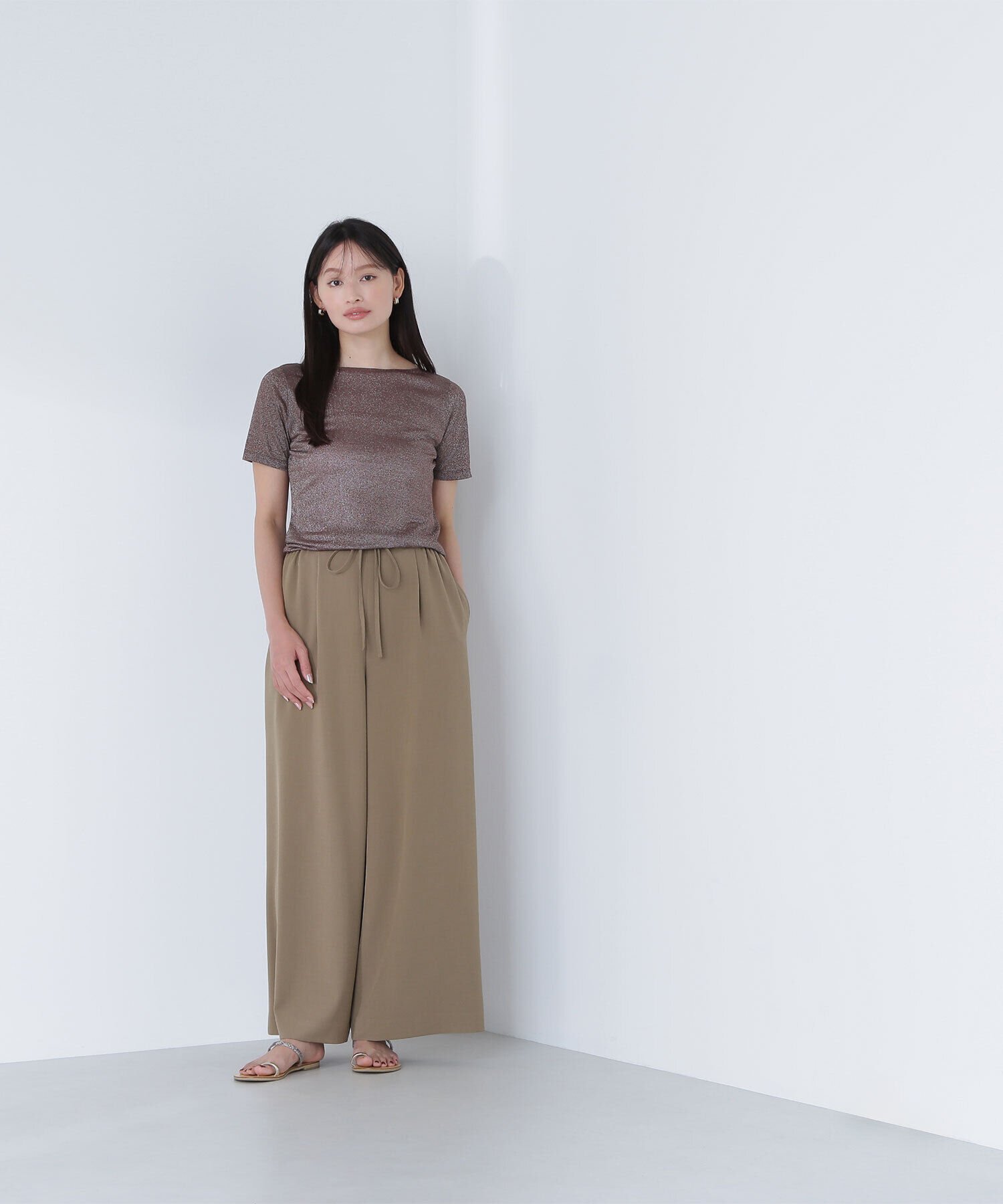  「ラメボートネックカットソー」|Tシャツ・カットソー|