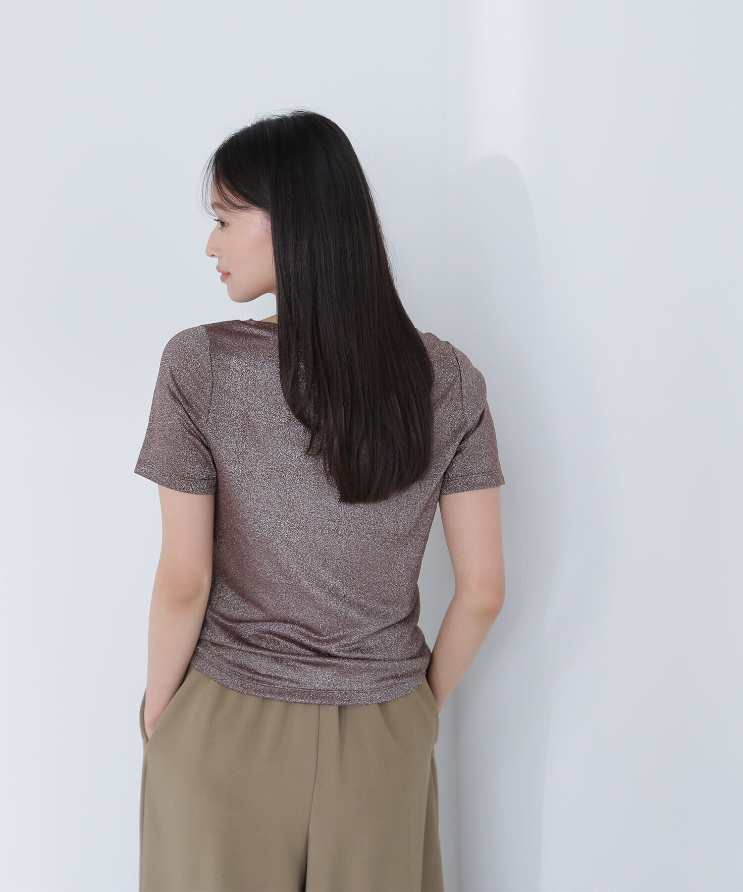  「ラメボートネックカットソー」|Tシャツ・カットソー|