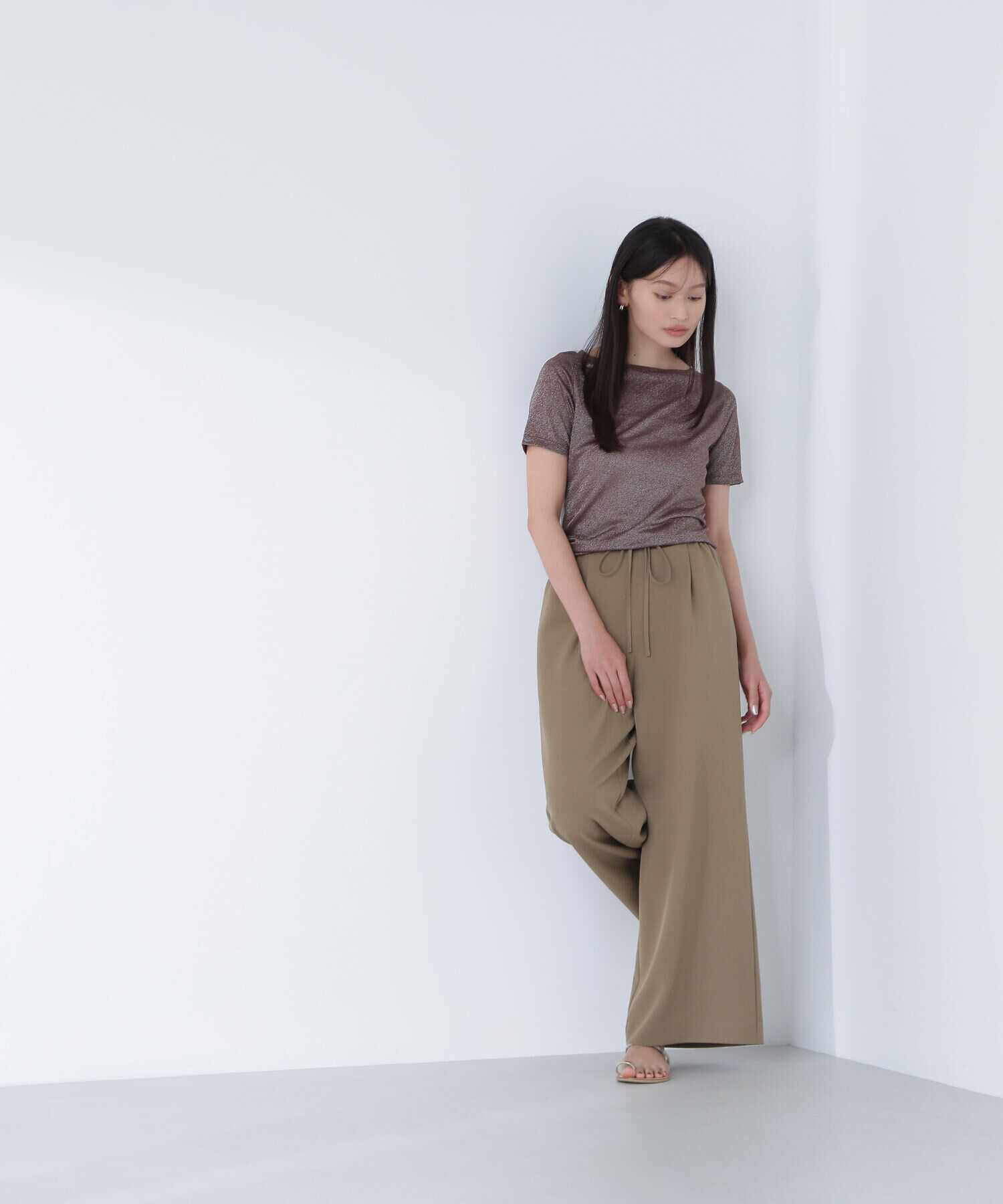  「ラメボートネックカットソー」|Tシャツ・カットソー|