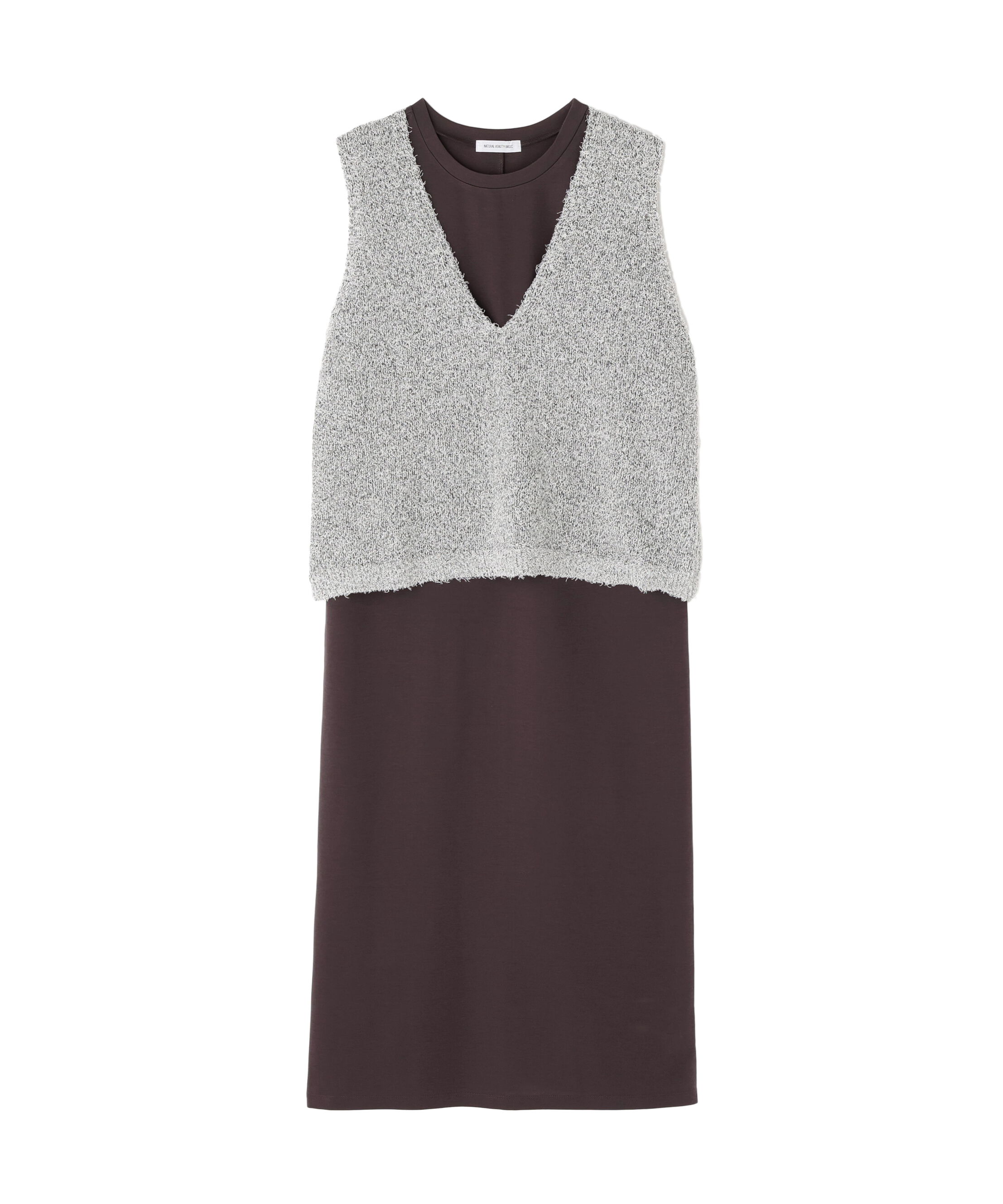  「Vネックニットベスト＆ナローワンピース」|ワンピース|