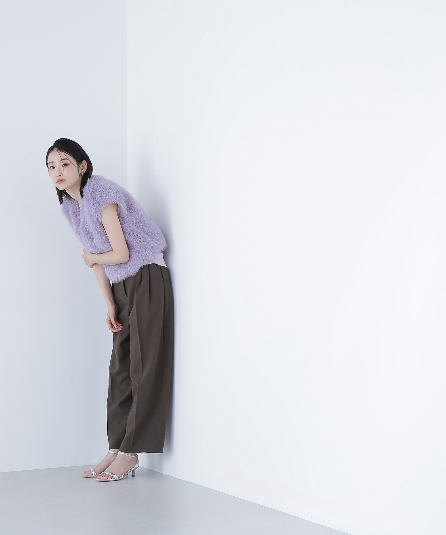  「フェイクファーショートベスト」|ブルゾン・スタジャン|