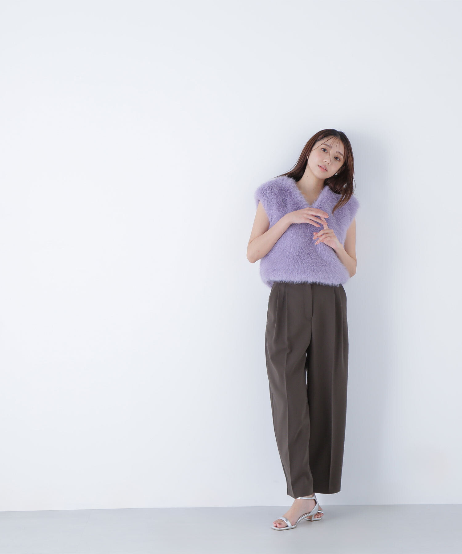  「フェイクファーショートベスト」|ブルゾン・スタジャン|