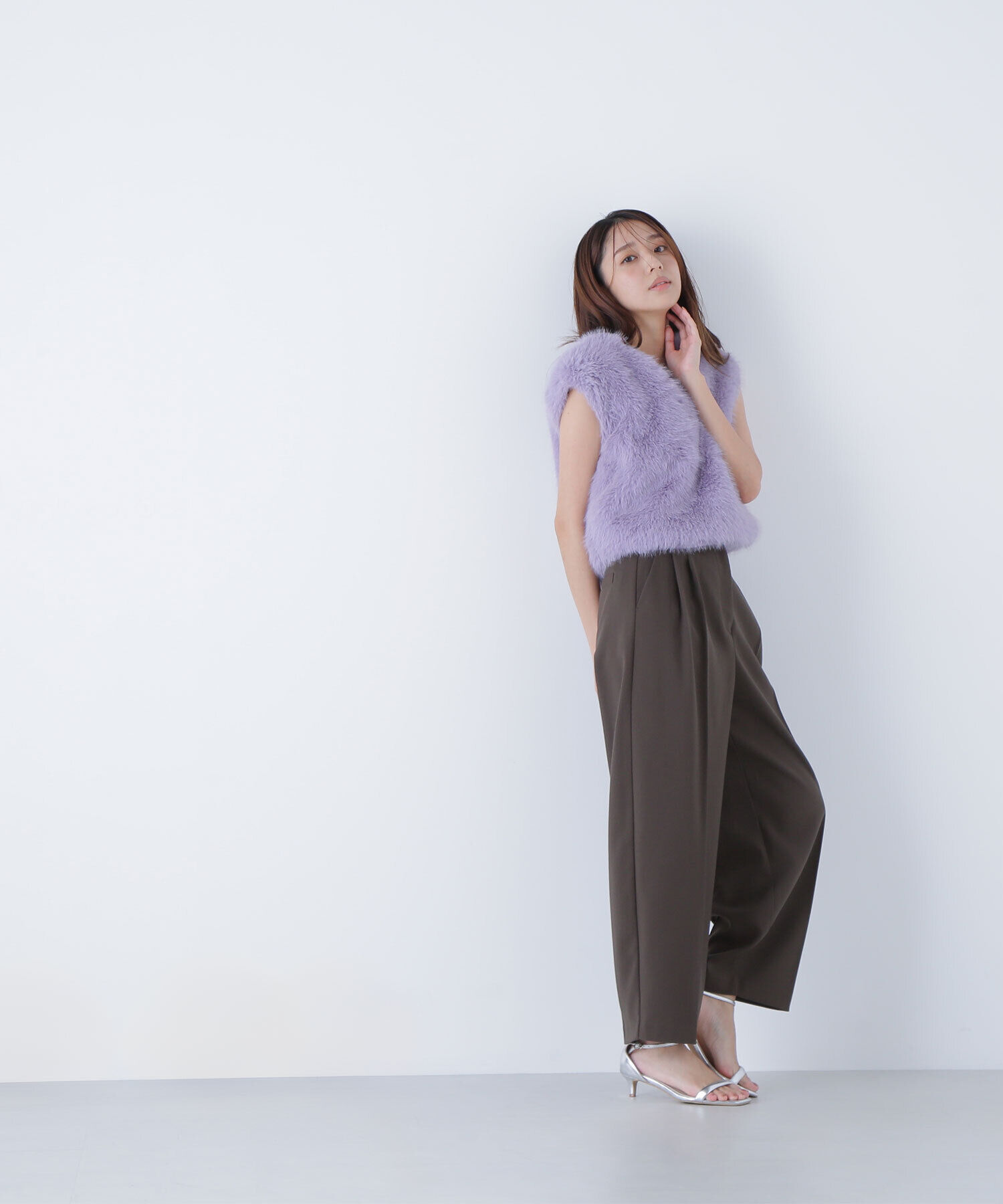  「フェイクファーショートベスト」|ブルゾン・スタジャン|