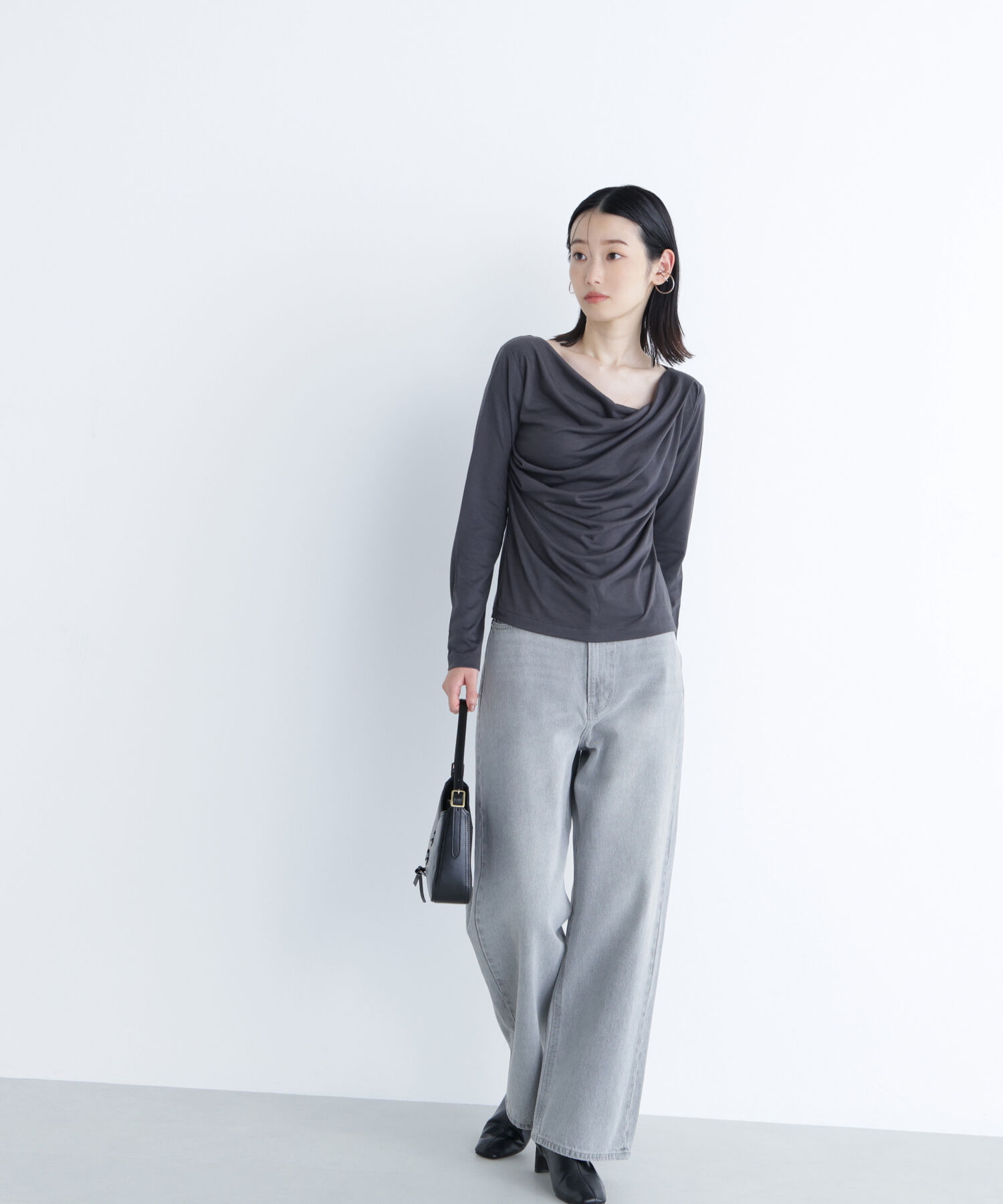  「ドレープネックカットソー」|Tシャツ・カットソー|