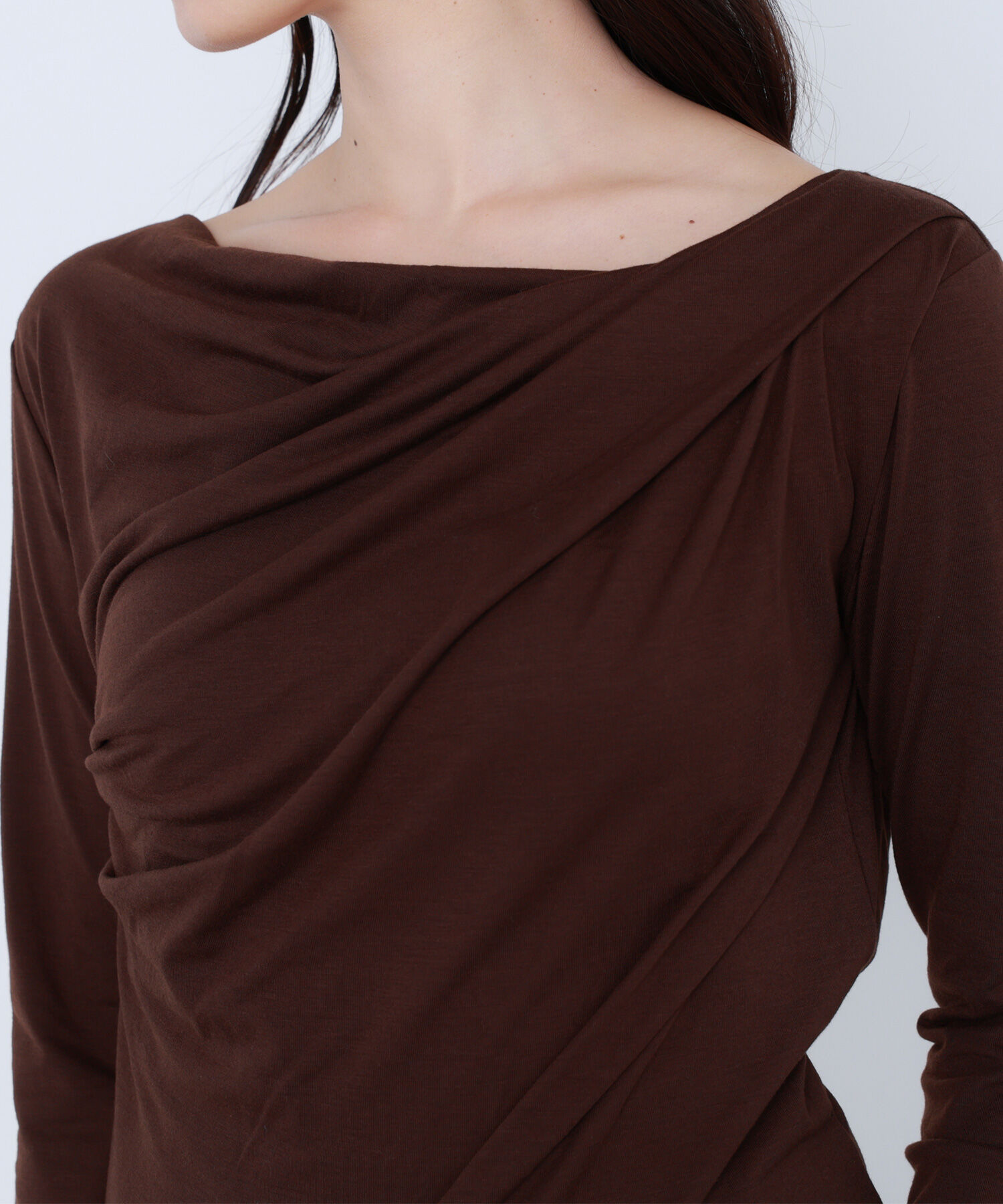  「ドレープネックカットソー」|Tシャツ・カットソー|