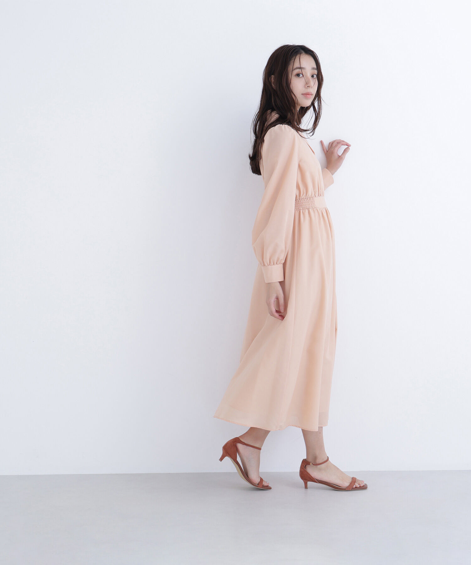  「フロントボタン開襟ワンピース」|ワンピース|