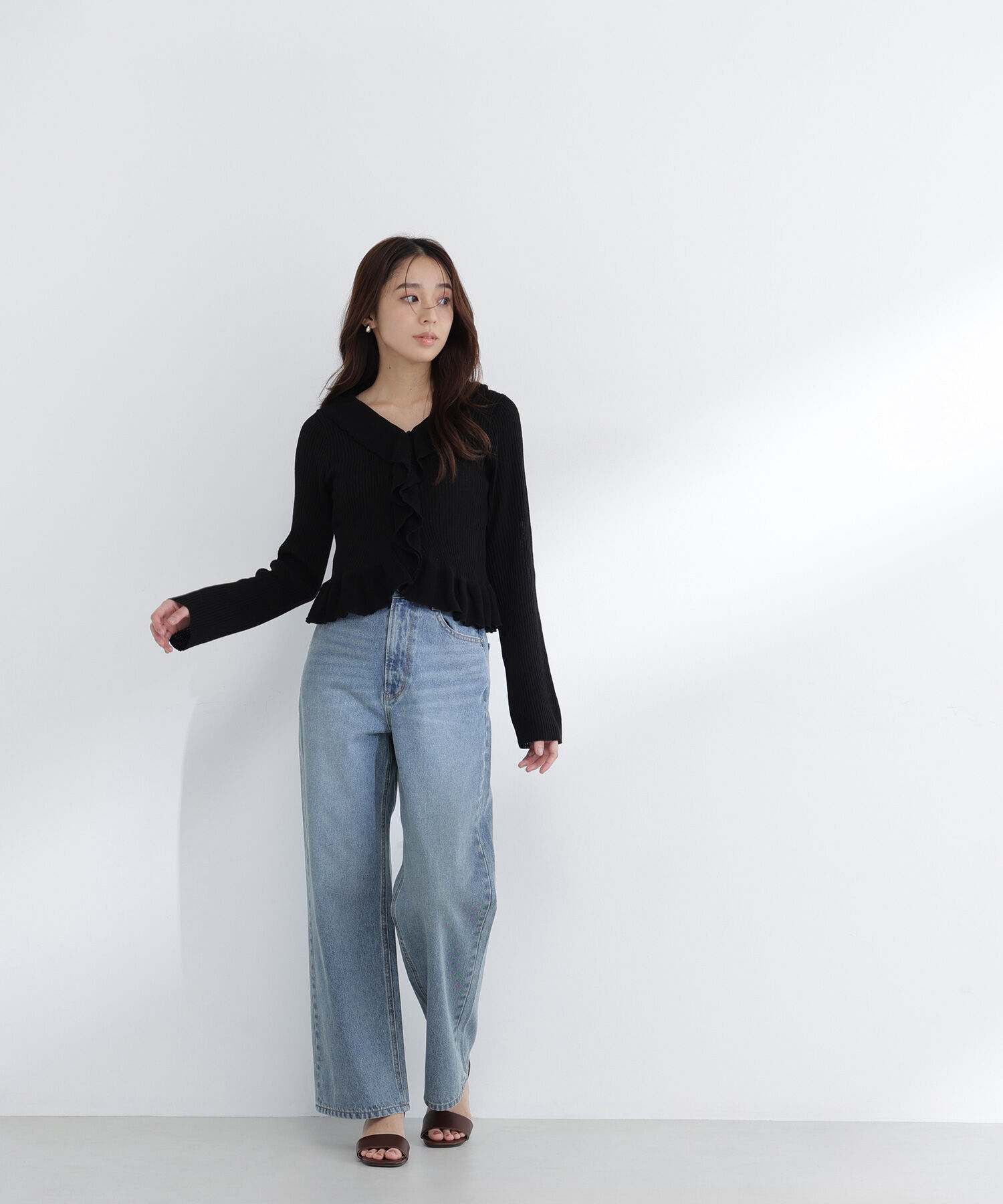  「フリルトリムカーディガン」|ニット・セーター|