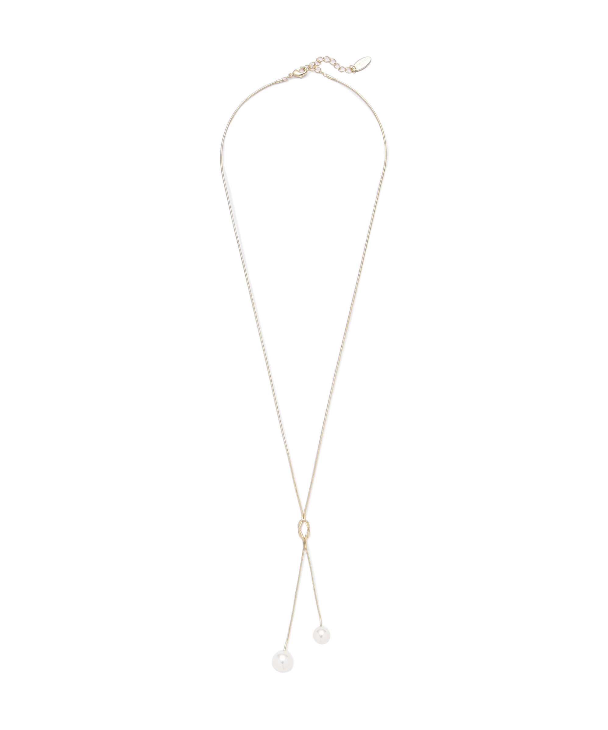 「パールラリエットミディネックレス」|ネックレス|ゴールド