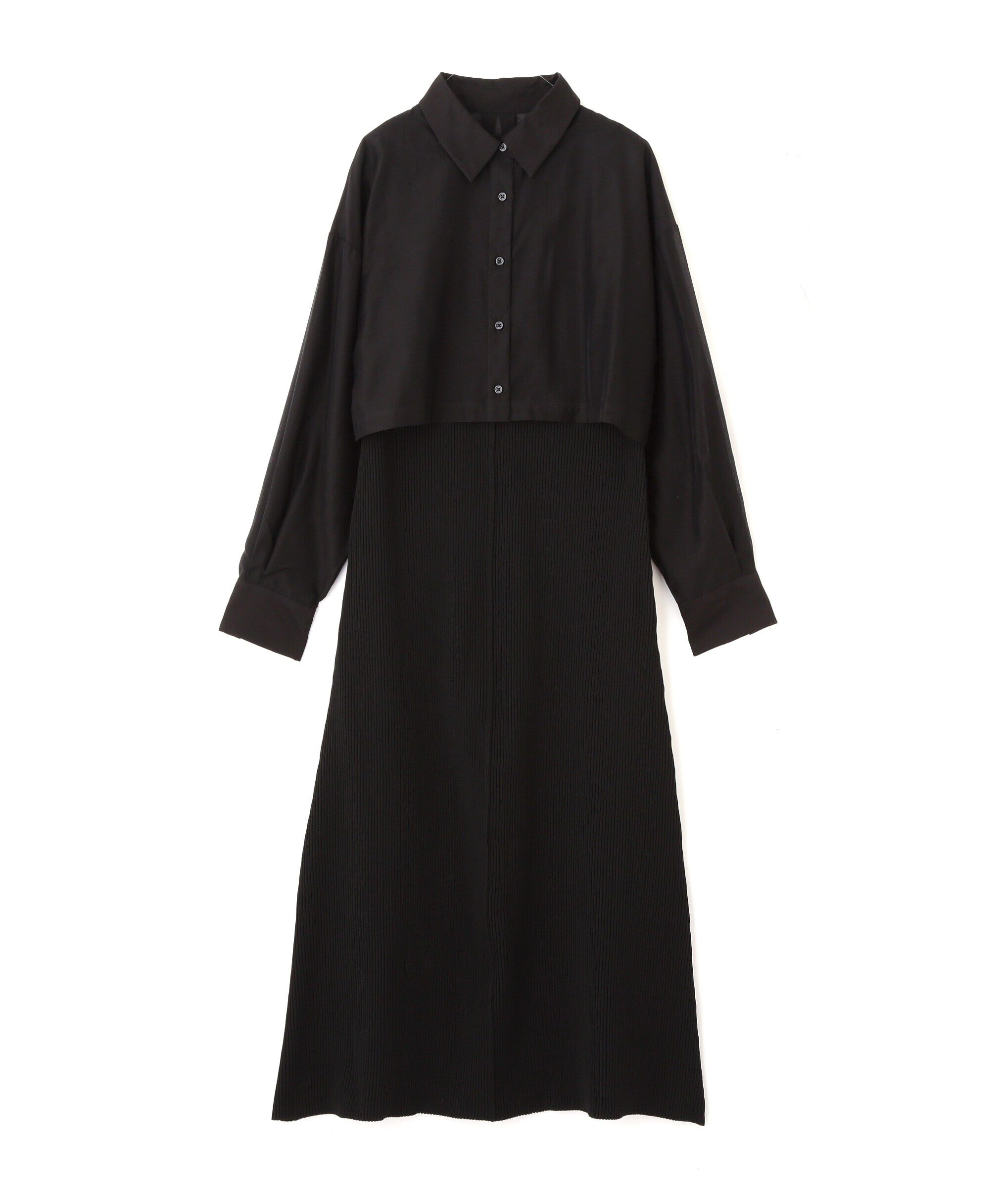  「シアーシャツ&times;ニットタンクワンピースセット」|ワンピース|