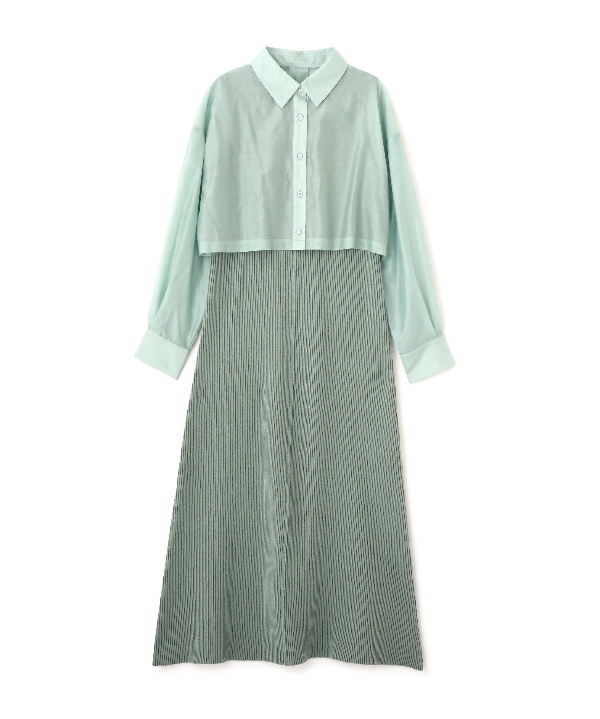  「シアーシャツ&times;ニットタンクワンピースセット」|ワンピース|