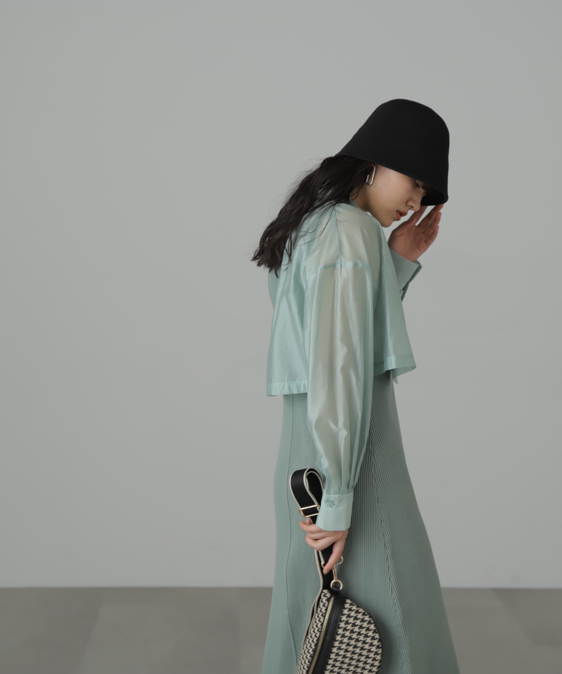  「シアーシャツ&times;ニットタンクワンピースセット」|ワンピース|