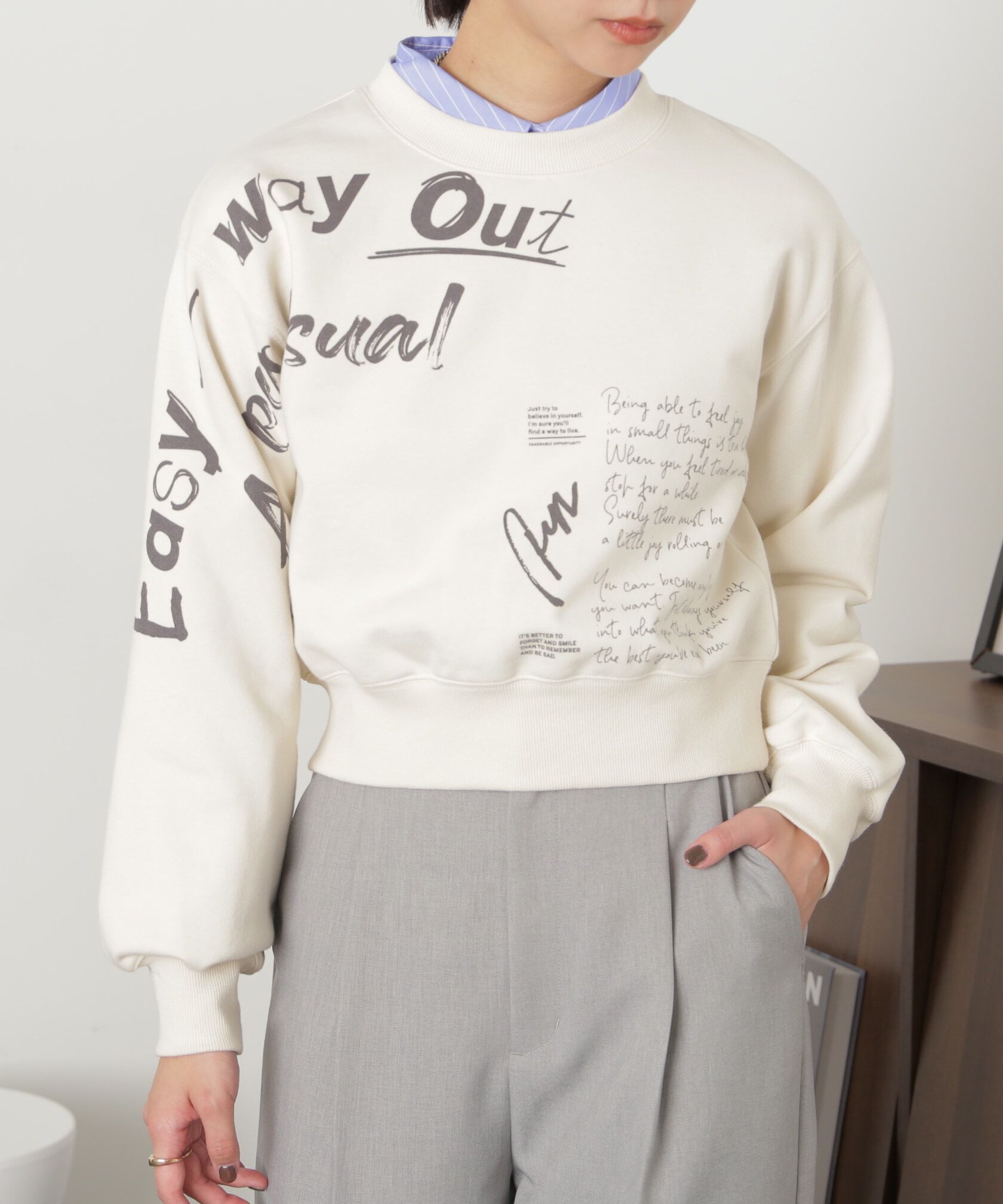  「ブラッシュロゴプリントコンパクトスウェット」|Tシャツ・カットソー|