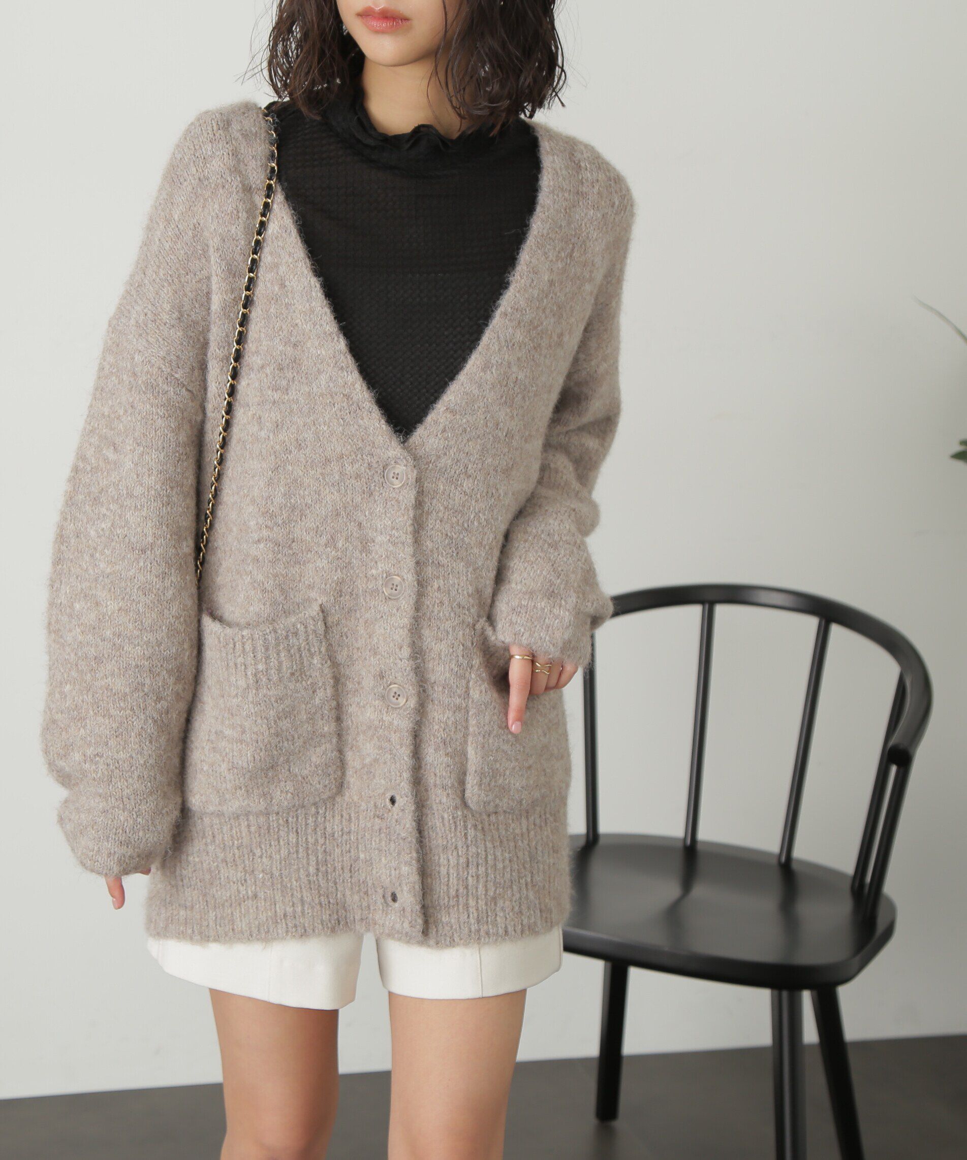  「ウール混リサイクルエコニットカーディガン」|ニット・セーター|