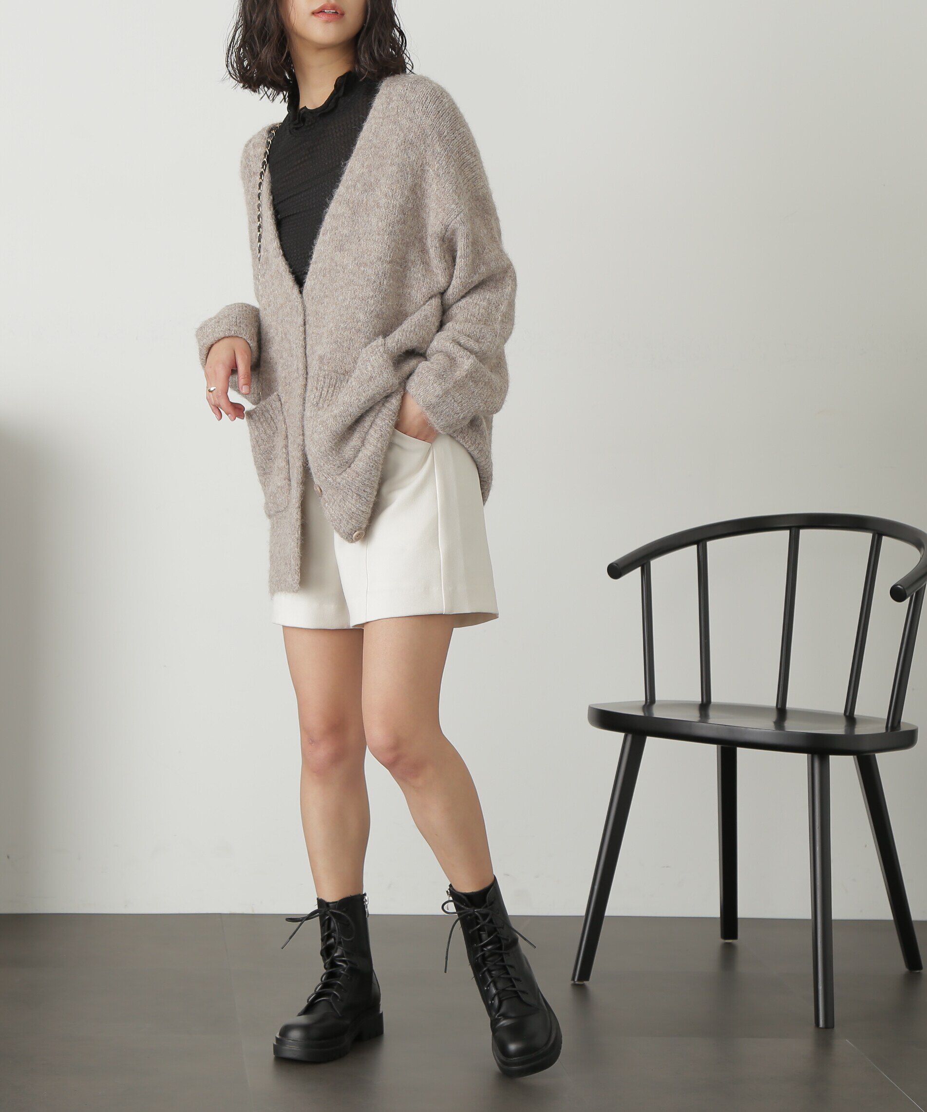  「ウール混リサイクルエコニットカーディガン」|ニット・セーター|