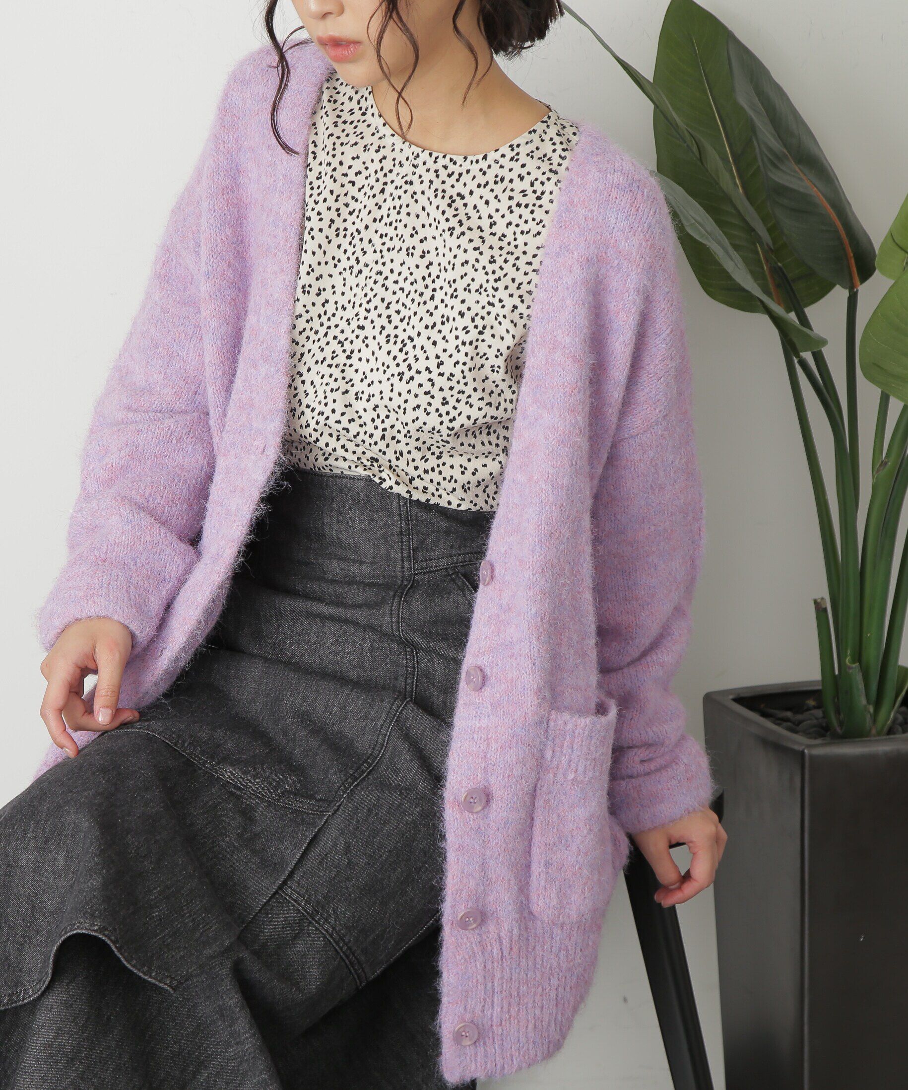  「ウール混リサイクルエコニットカーディガン」|ニット・セーター|