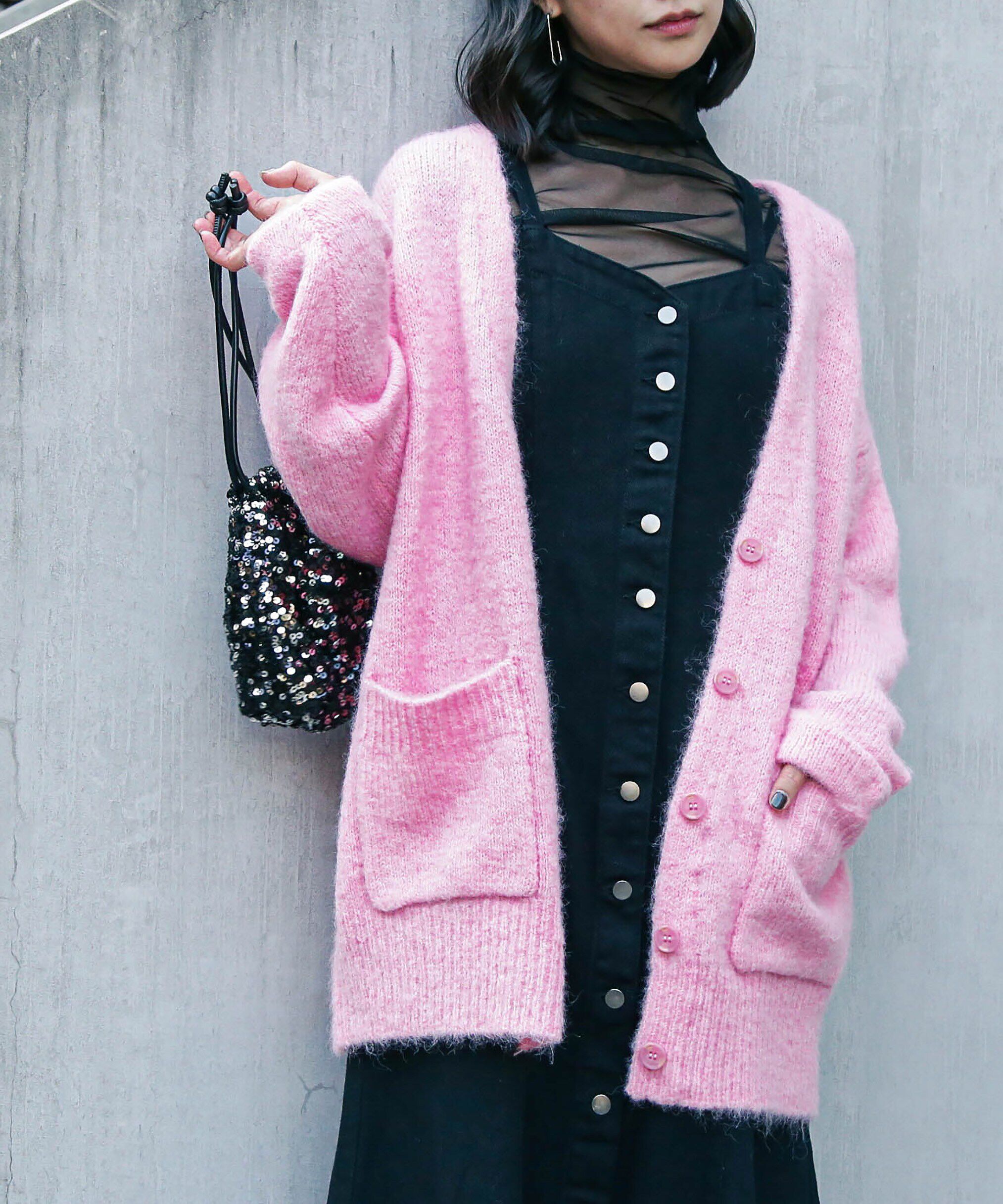  「ウール混リサイクルエコニットカーディガン」|ニット・セーター|