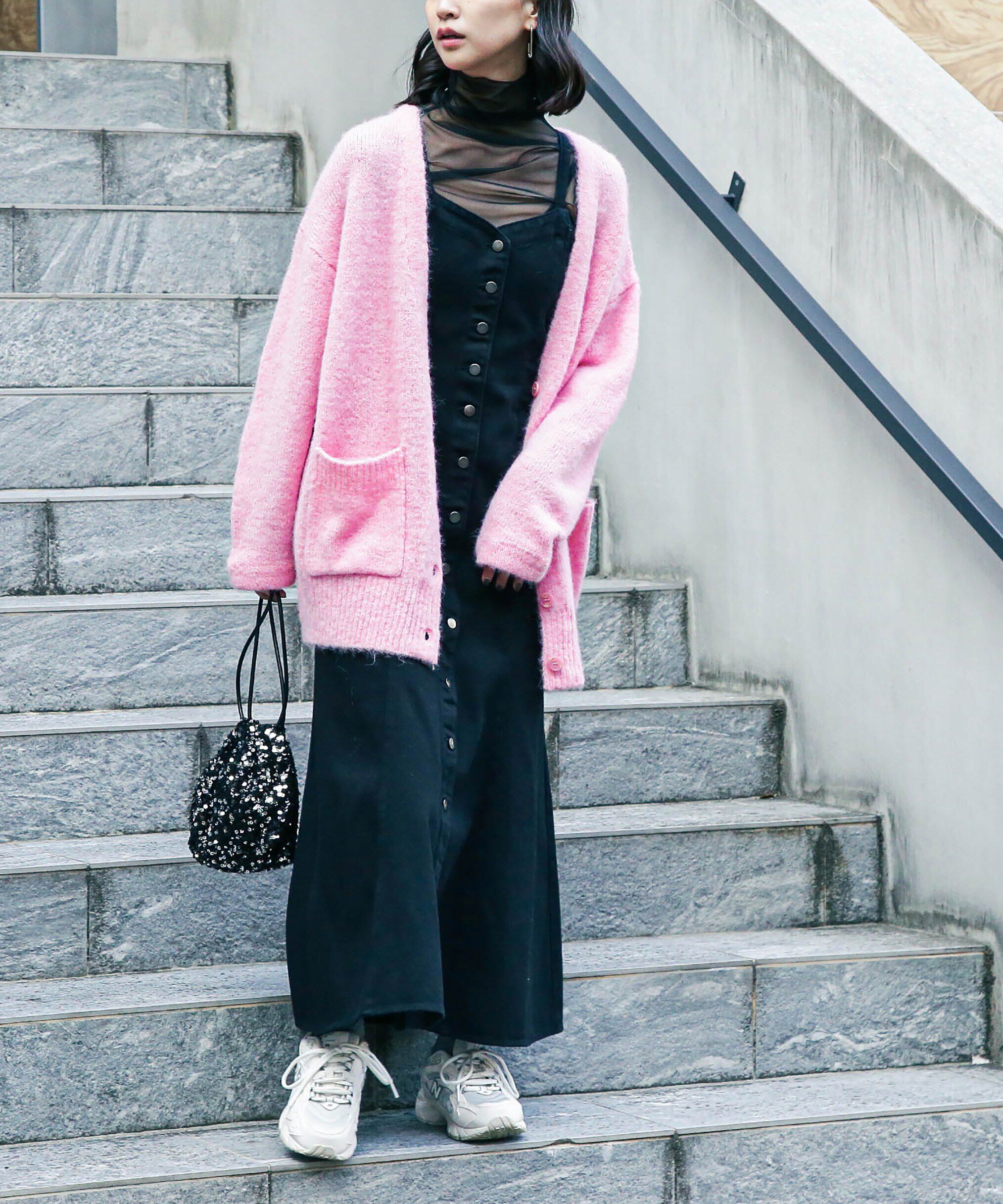  「ウール混リサイクルエコニットカーディガン」|ニット・セーター|