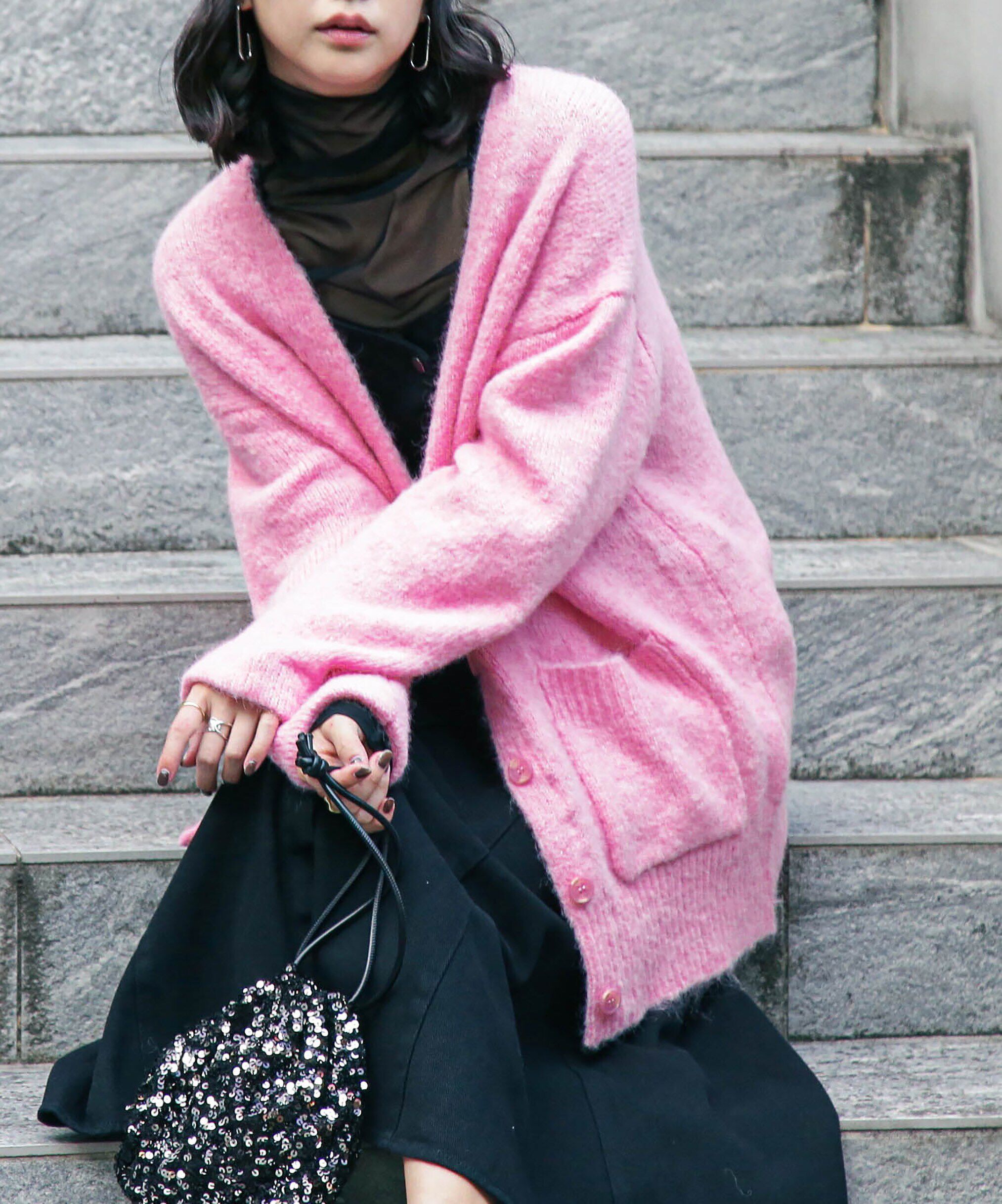  「ウール混リサイクルエコニットカーディガン」|ニット・セーター|