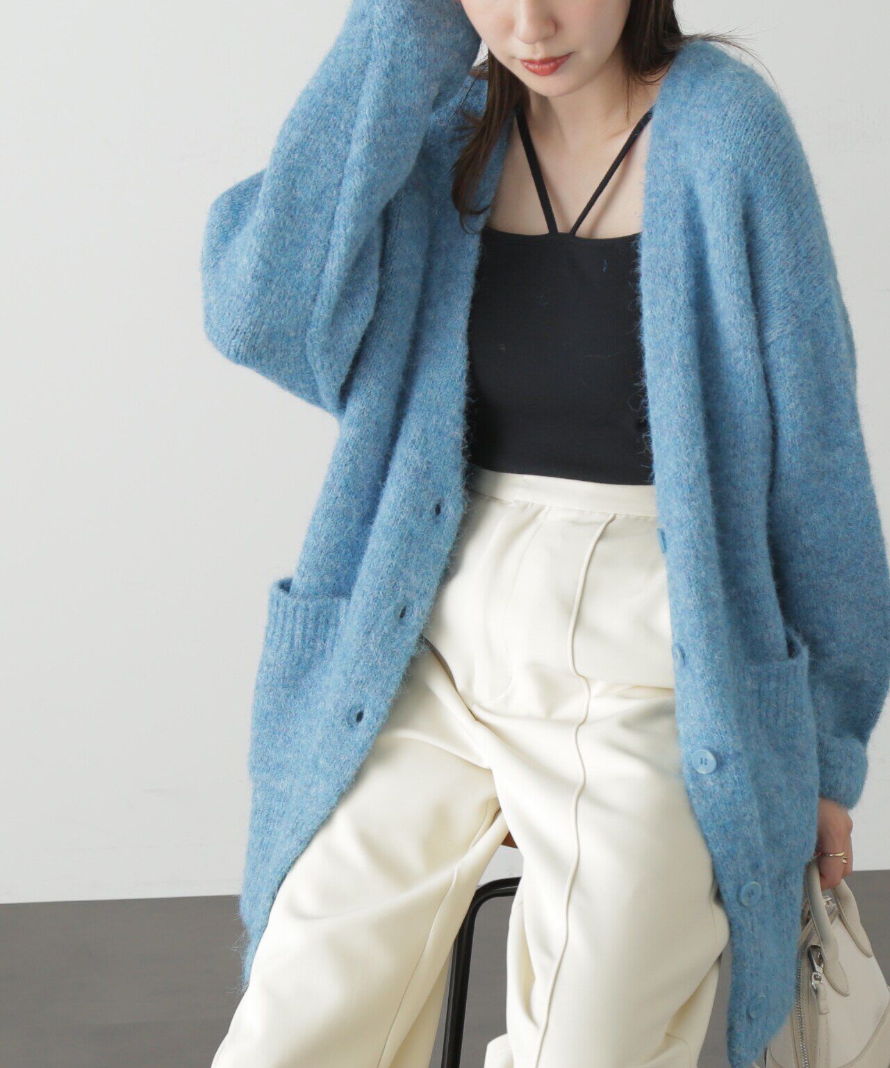  「ウール混リサイクルエコニットカーディガン」|ニット・セーター|