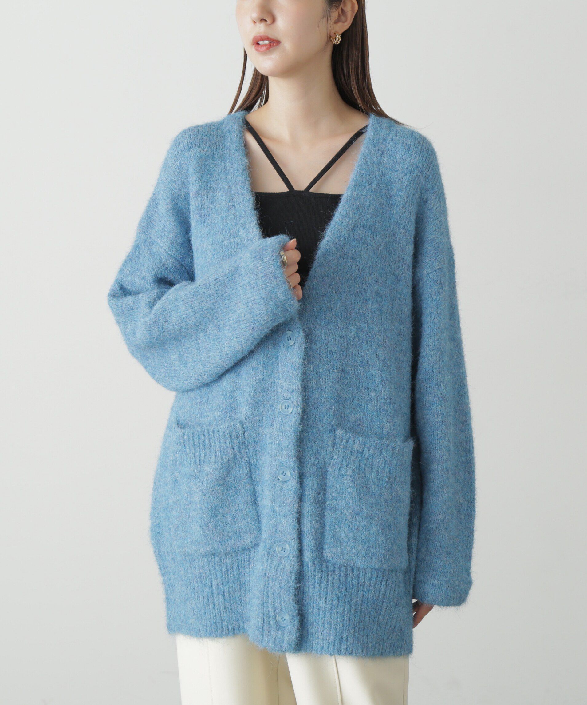  「ウール混リサイクルエコニットカーディガン」|ニット・セーター|