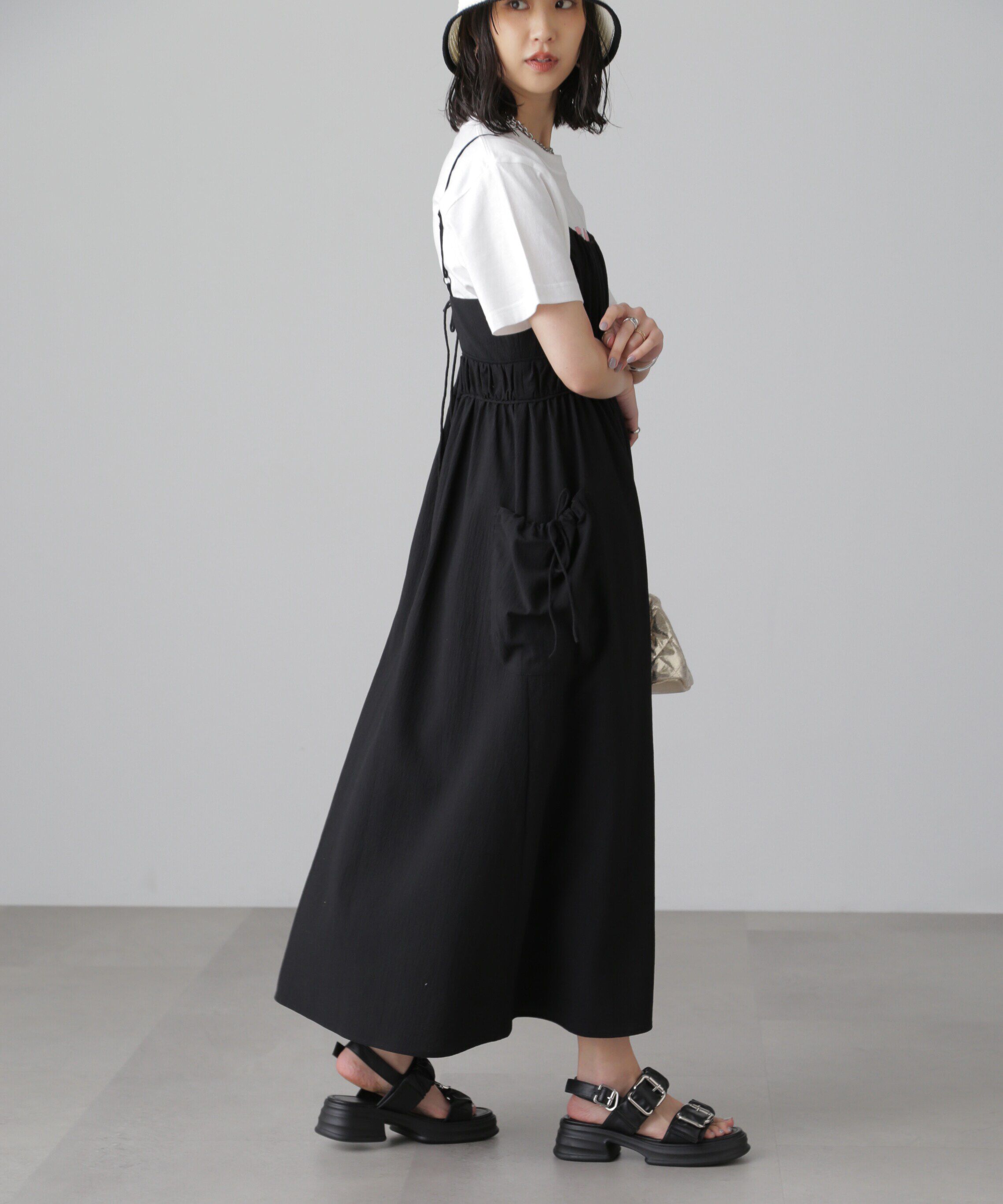  「サイドポケットキャミワンピース」|ワンピース|