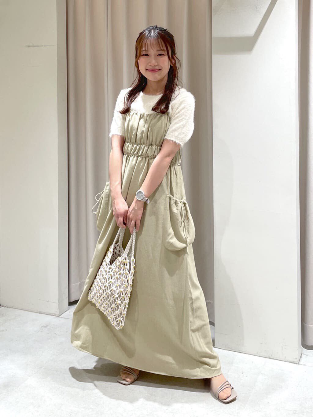  「サイドポケットキャミワンピース」|ワンピース|