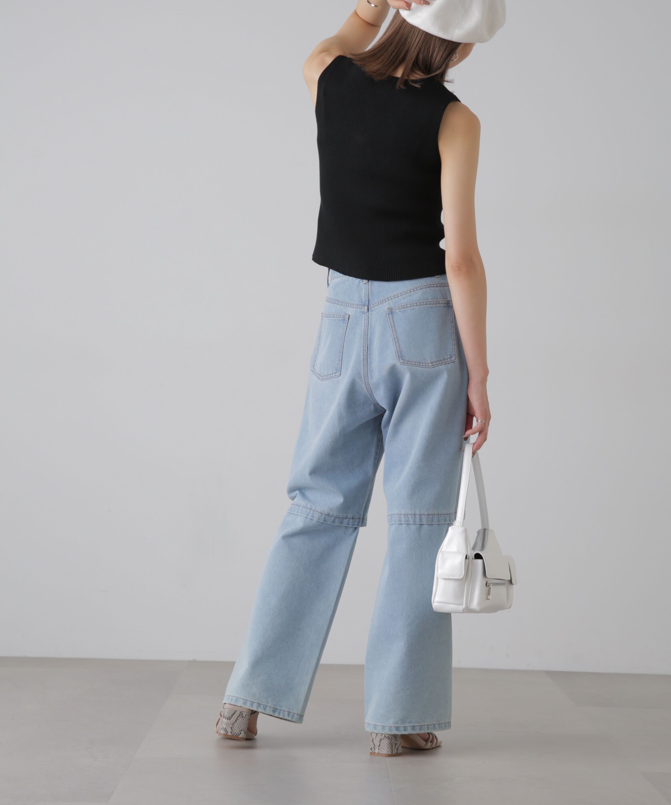  「フロントジップニットタンクトップ」|ニット・セーター|